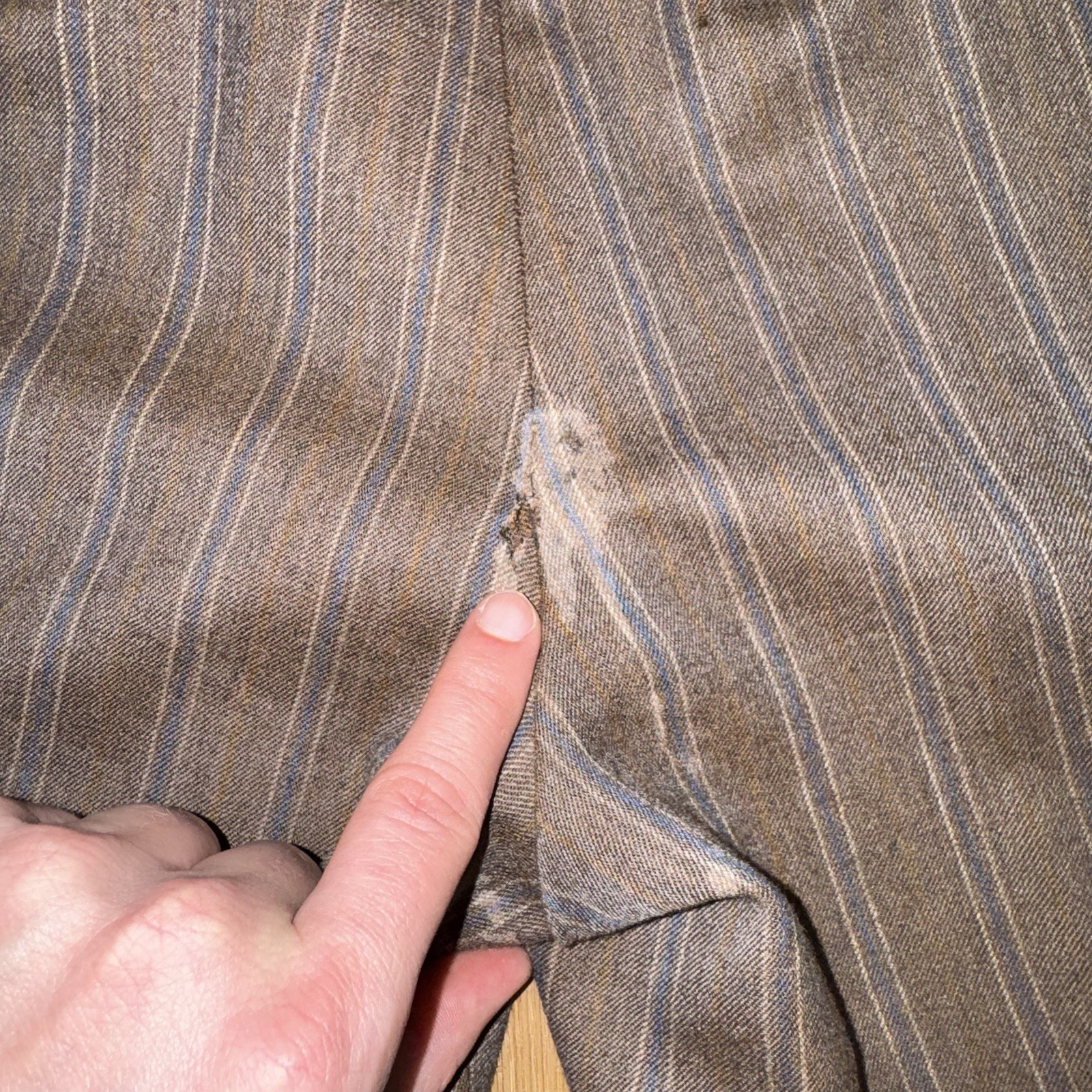 Vintage 1960s Leisure Suit Mens 40 Jacket 32 31 Pants Wool Striped Disco MCM Mod