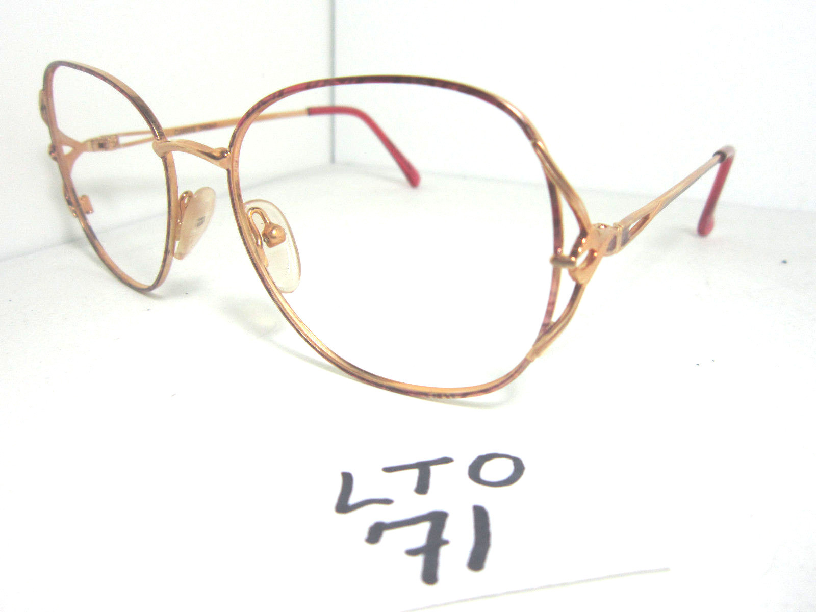 Vtg 80s Unmarked Sun Eyeglass Frame Gold Rose Womens (LTO-71)