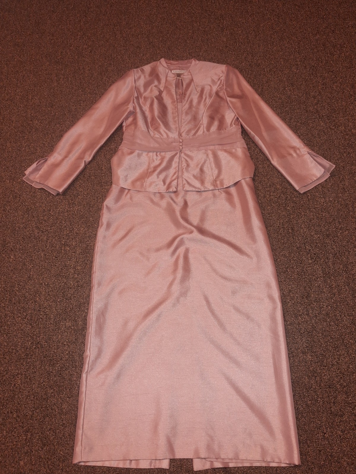 Pink Vintage 90s Plaza South 2 PCS Set Dress with Jacket Size 12