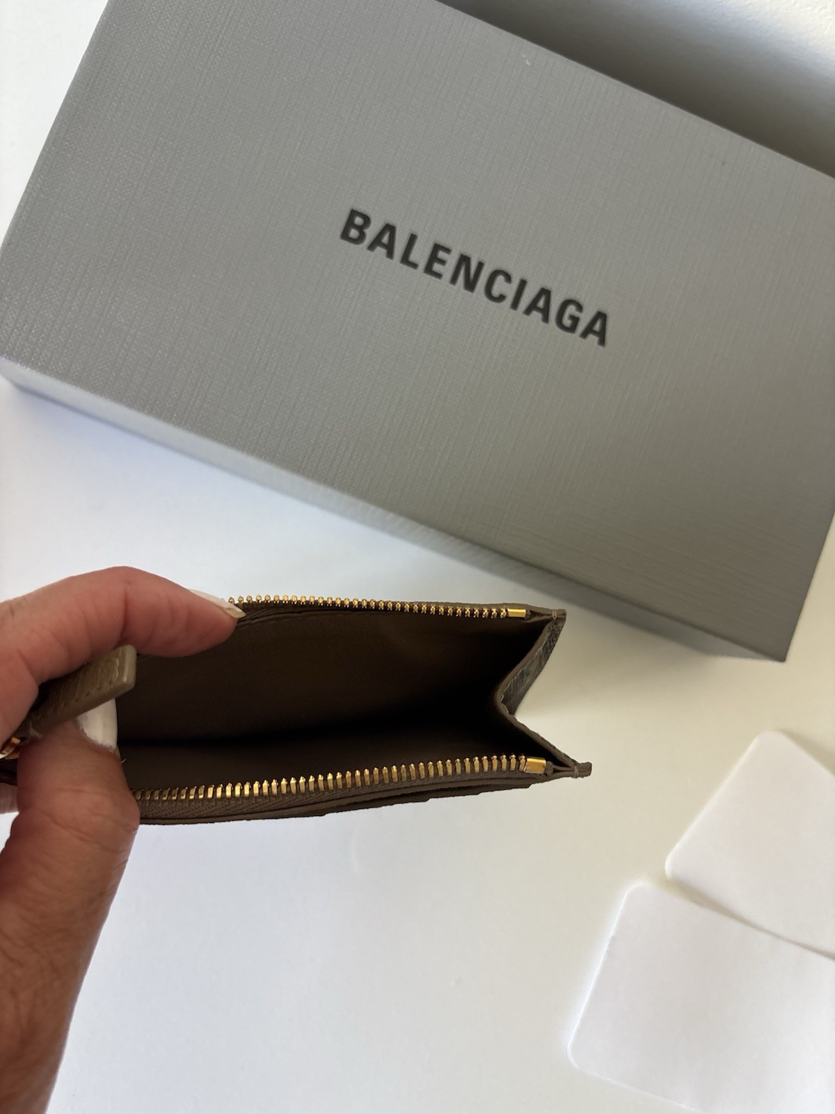 BALENCIAGA WALLET BB MONOGRAM , AUTHENTIC, COATED CANVAS LIGHT BROWN