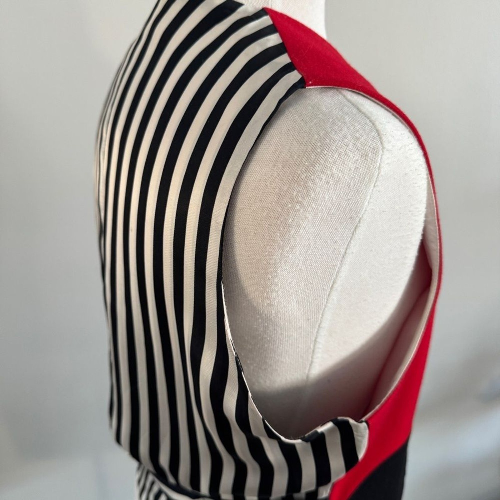 Vintage 1980s Cheap and Chic by MOSCHINO Mickey Mouse Black Red Wool Vest | 10