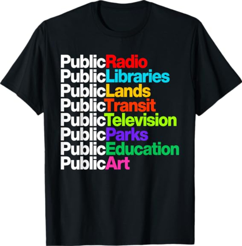 Public Radio Libraries Lands Transit Television Parks T-Shirt
