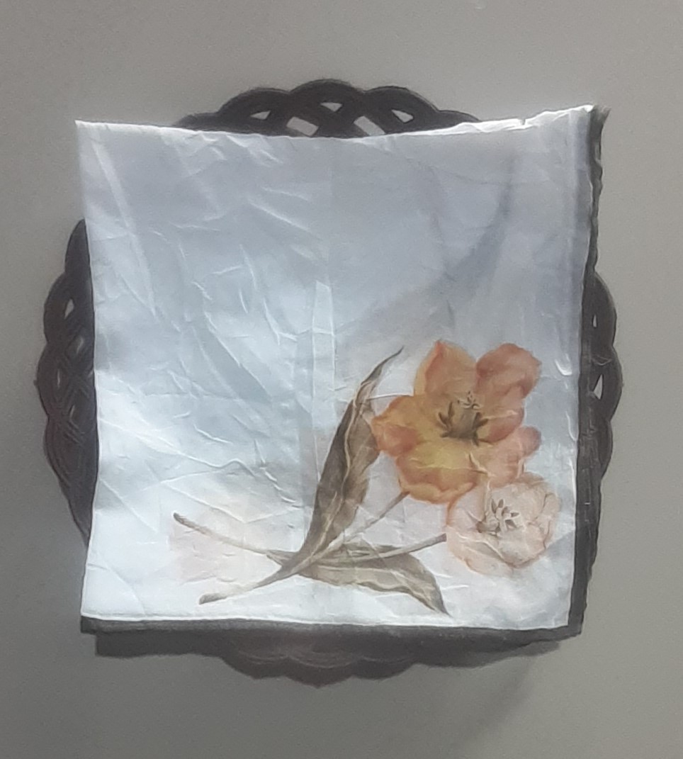 Vintage Hiroko Koshino Floral Handkerchief 16.5” Japanese Designer Cotton Scarf