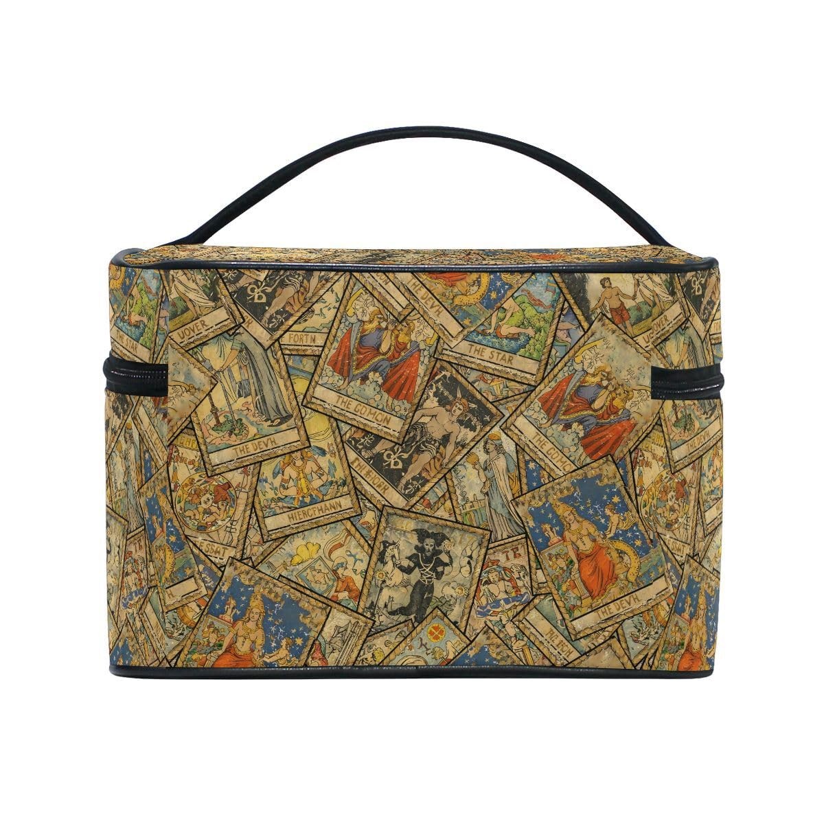 Makeup Train Cases Old Colorful 6.5x9x6.2 Inch (Pack of 1), Tarot