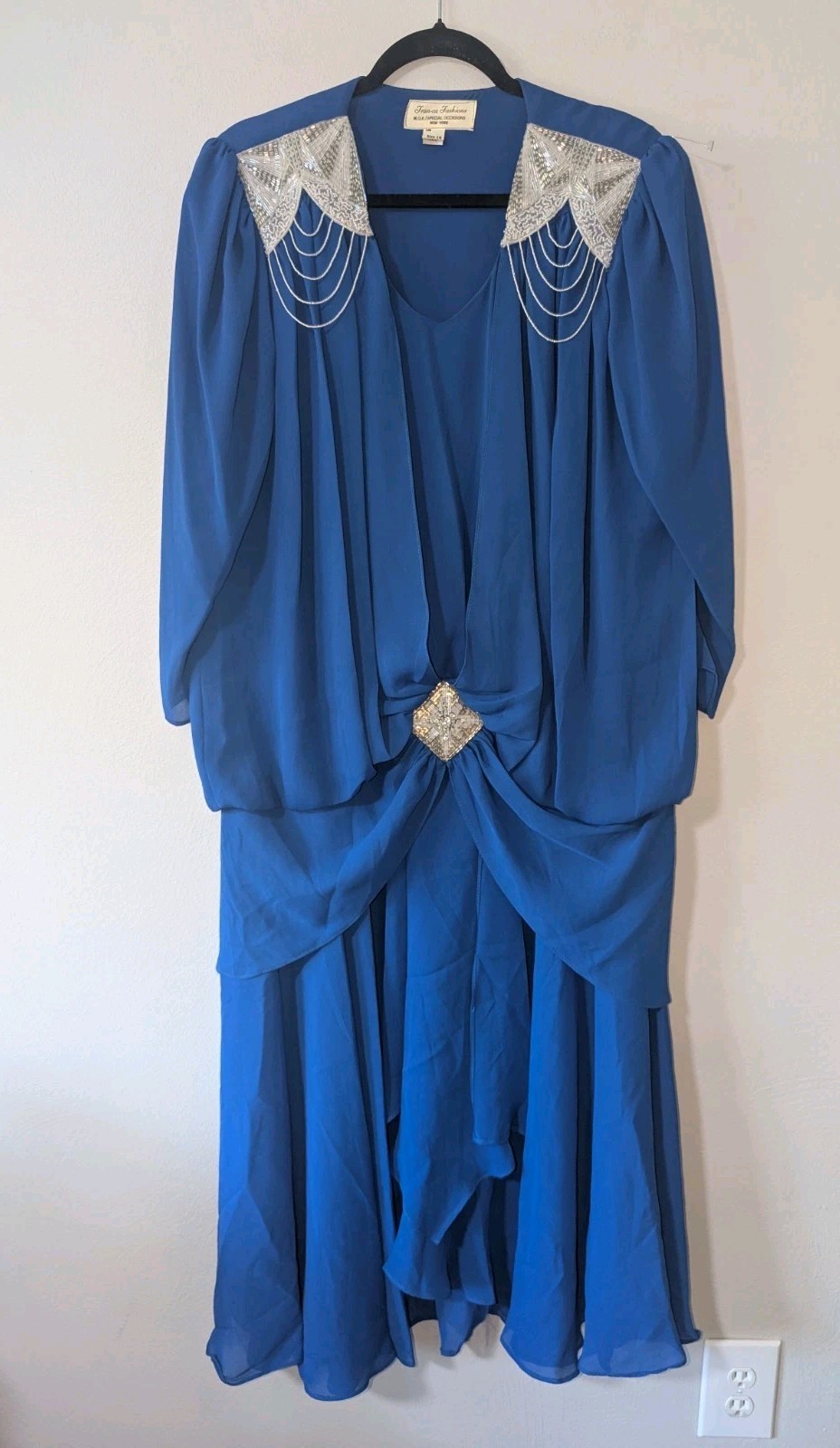 Fran-Ca Fashions M.O.B. Special Occasion New York Vintage 80s Dress Size 16
