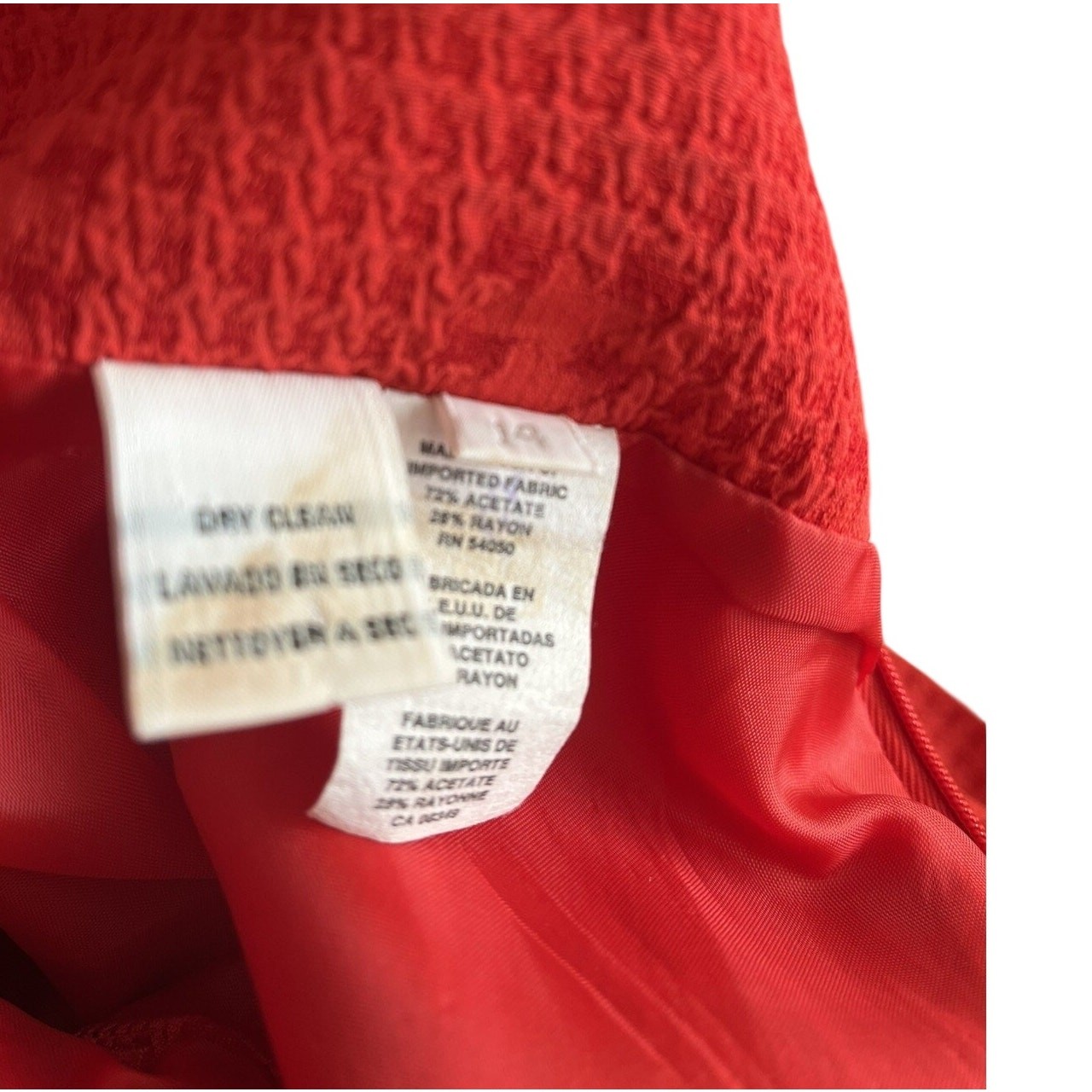 Vintage Christian Dior Y2k Red Double Breasted Skirt Suit Set Size 12