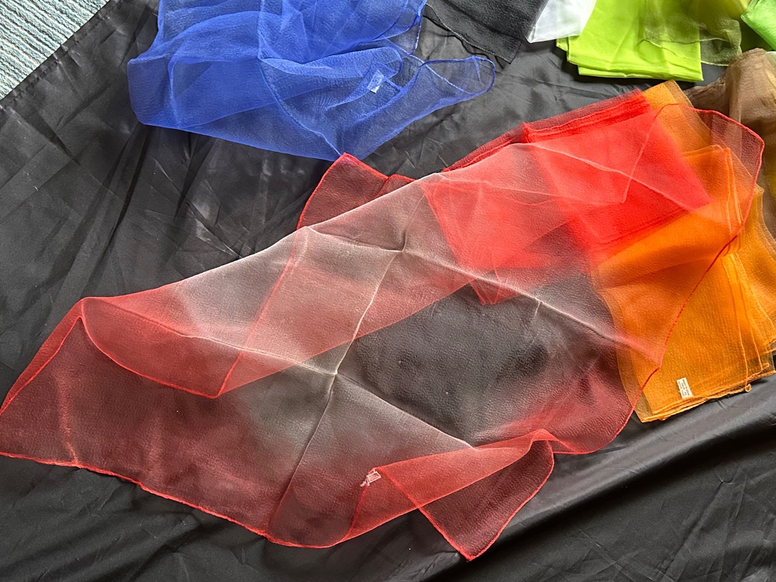 Vintage Sheer Nylon Scarf Lot of 13 Made in Japan 1950s 1960s Fashion Scarves