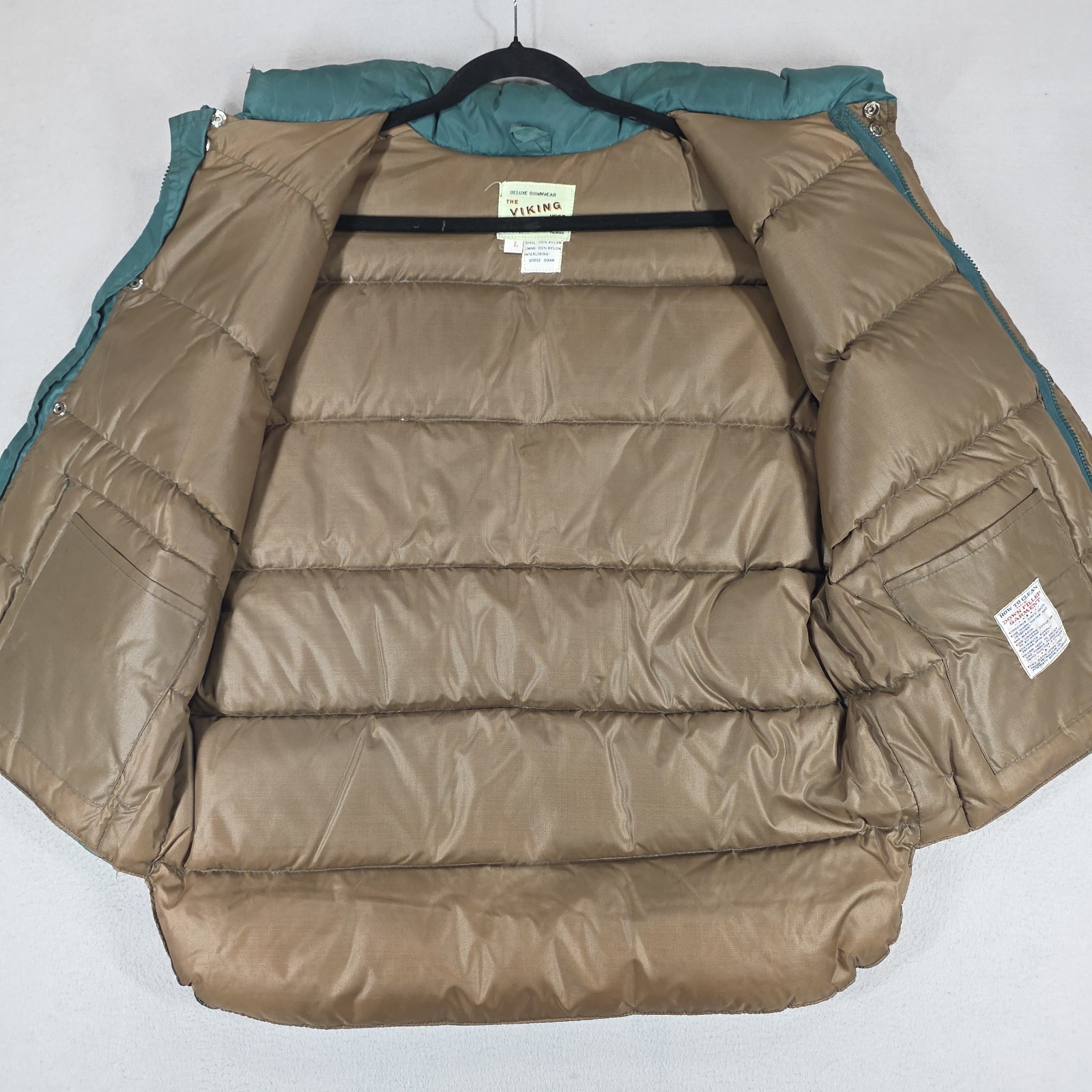 Deluxe Downwear The Viking Vest Mens Large Green Down Full Zip Snap Front Read
