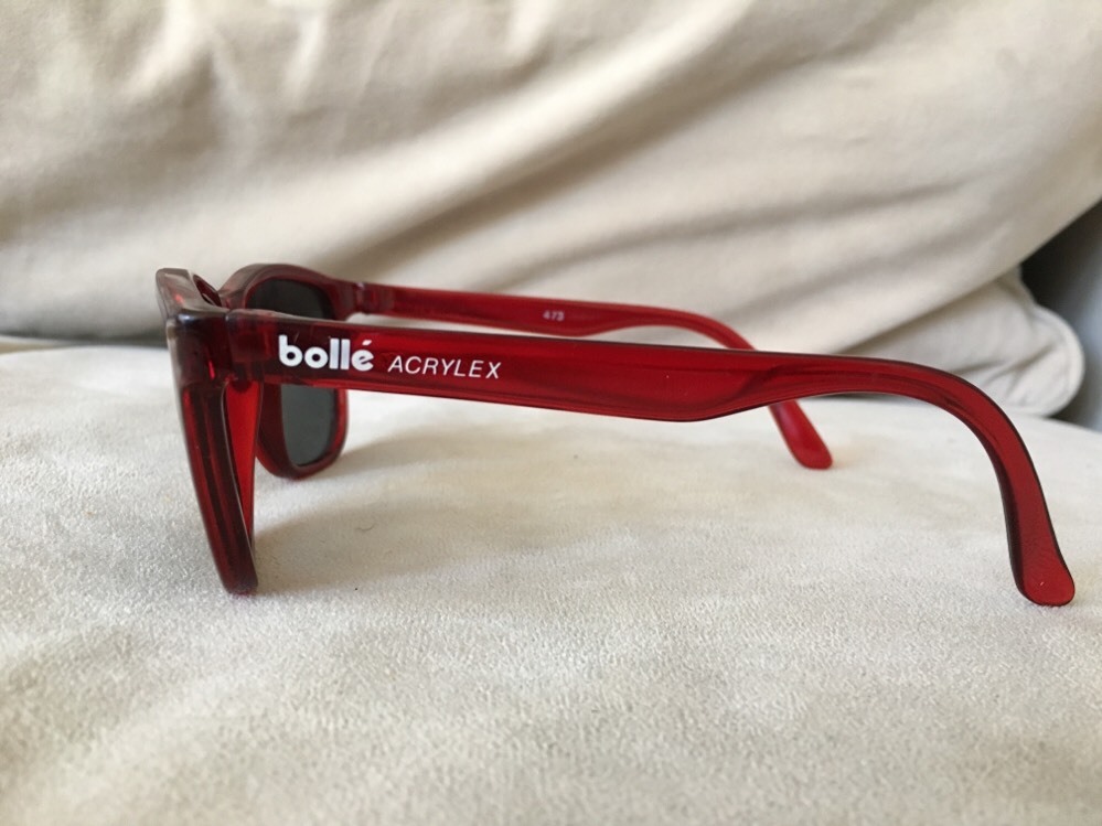 Vintage Bolle Acrylex Sunglasses 473 Red Clear Dark Smoke University of Utah