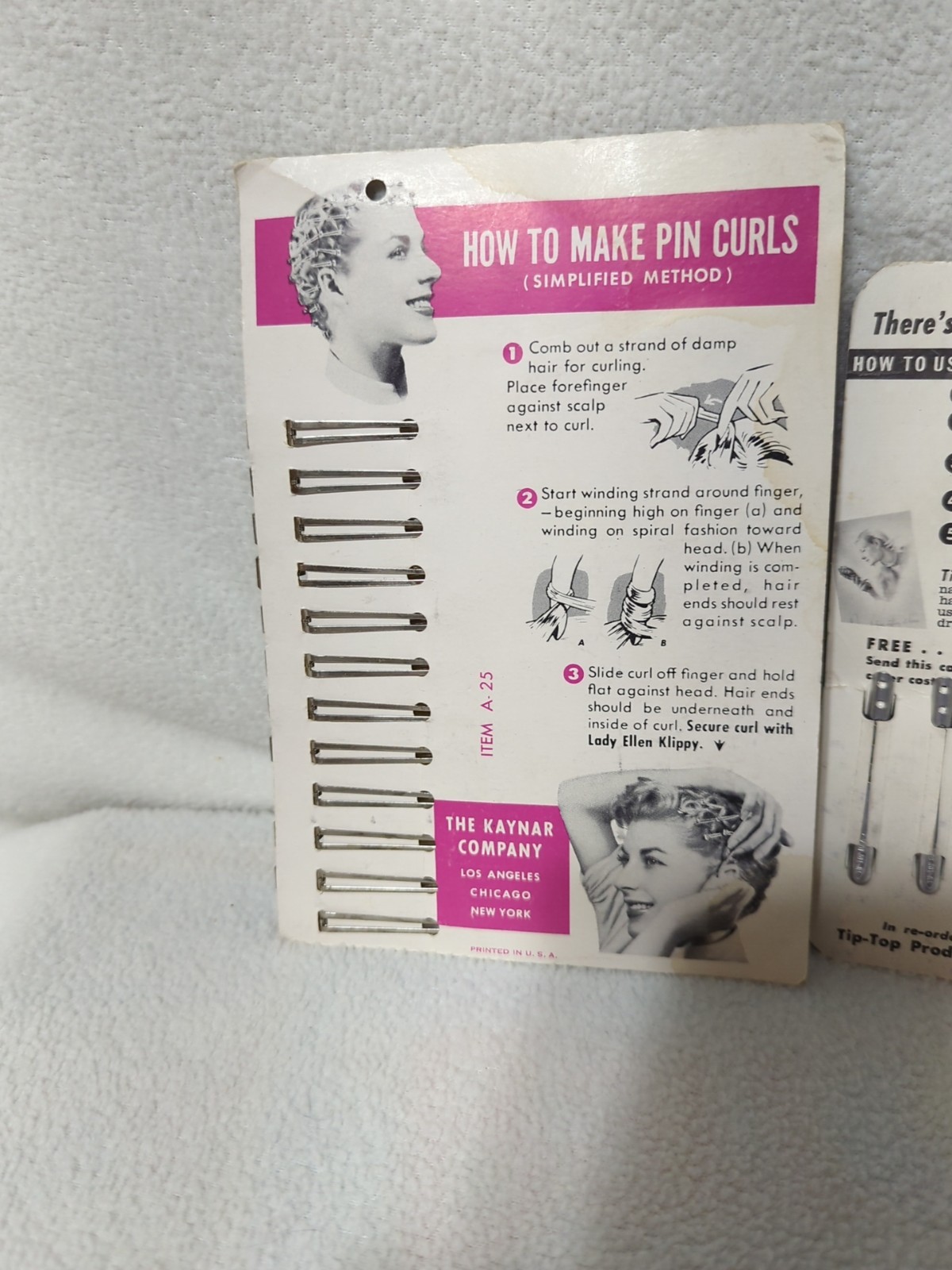 Vintage Lady Ellen Hollywood Arched Klippies Tip Top Curlers Pin Curl Clips…