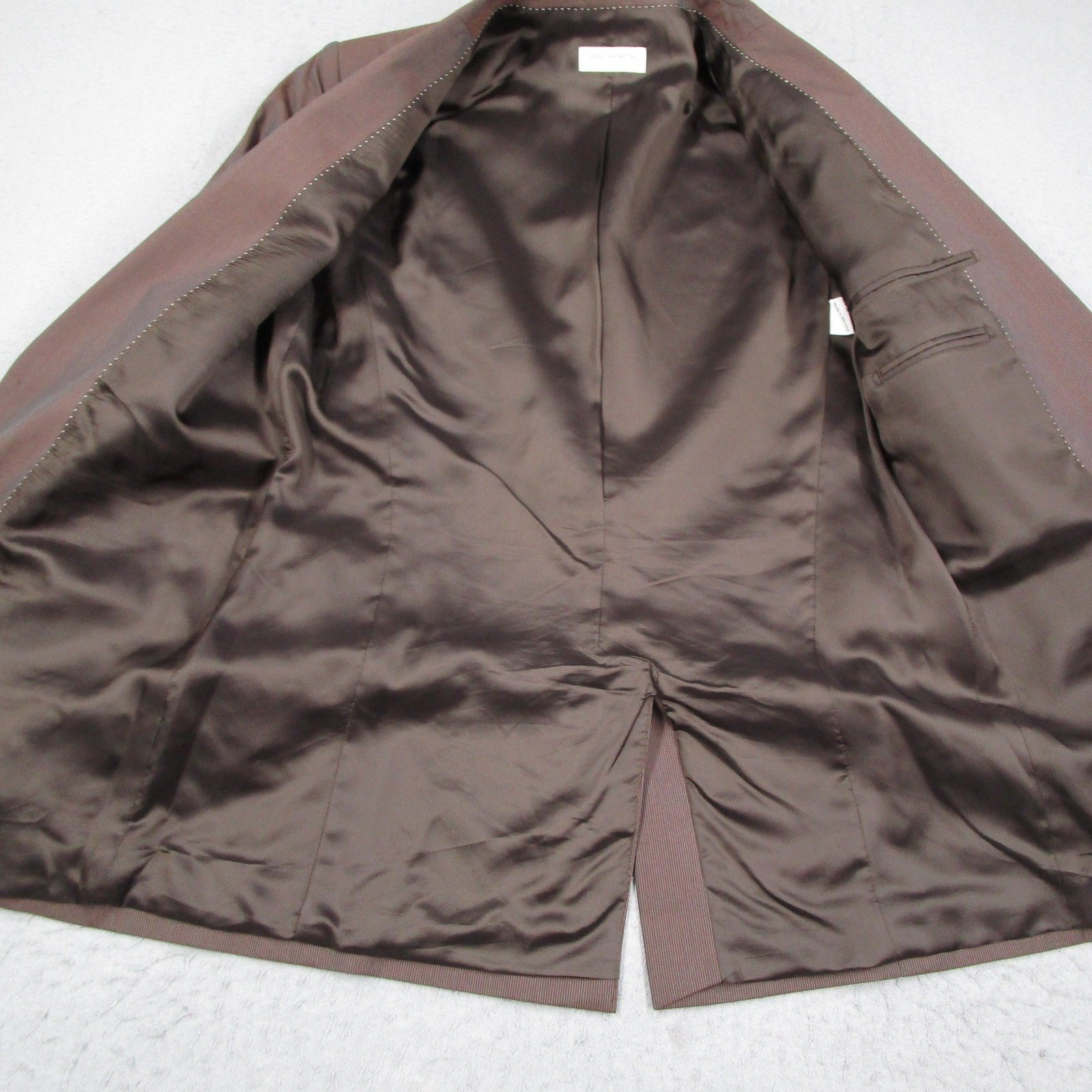 Dries Van Noten Suit Mens 48 IT 38 US Brown Cotton Silk Pinstripe 2 Button