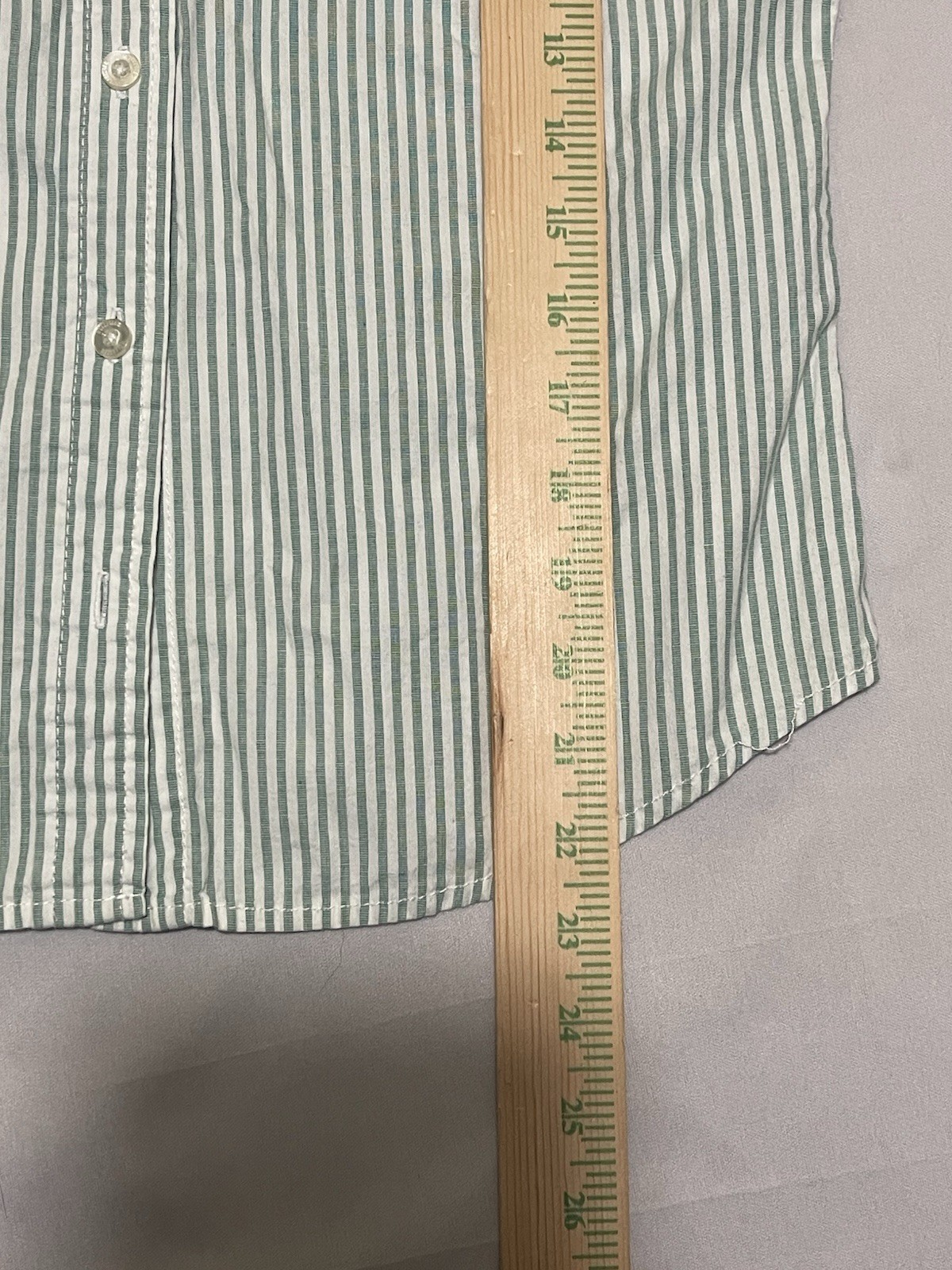 Hollister Striped Button Up Shirt Green White Y2K Preppy Womens Large