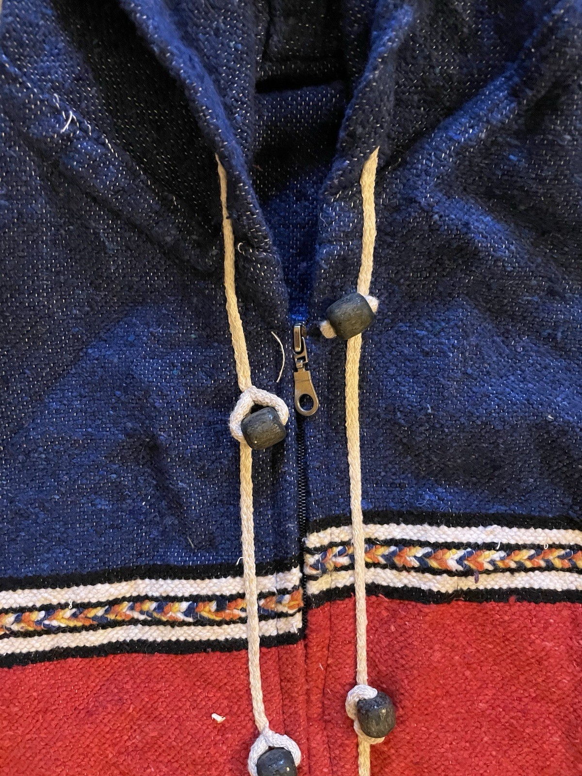 Vtg 80s CENTRAL/SOUTH AMERICAN style modern-traditional woven jacket L/XL Indio