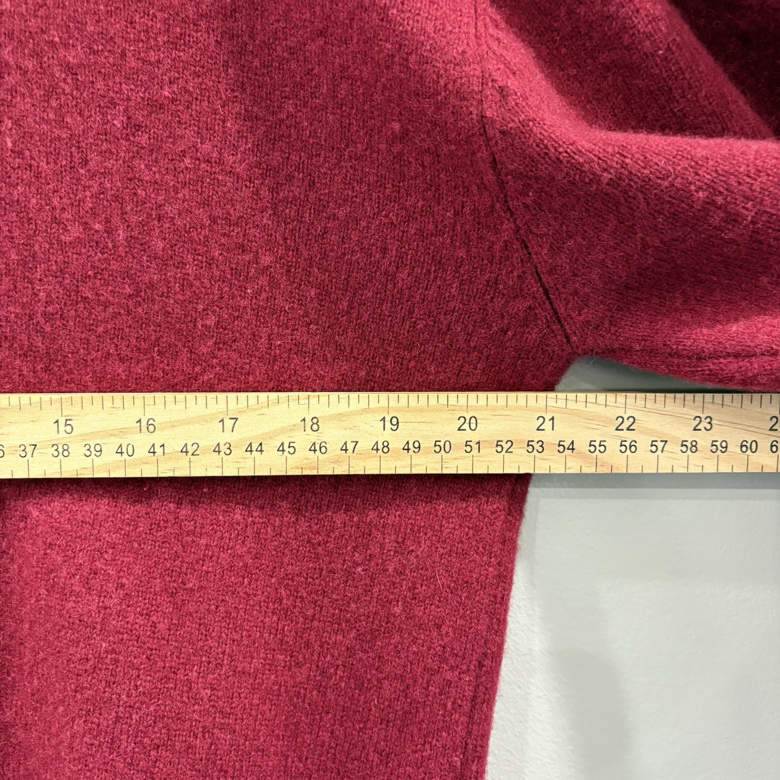 Vintage Jacobson’s 100% Lambswool L Sweater Knit Pullover V-Neck Dark Red Preppy