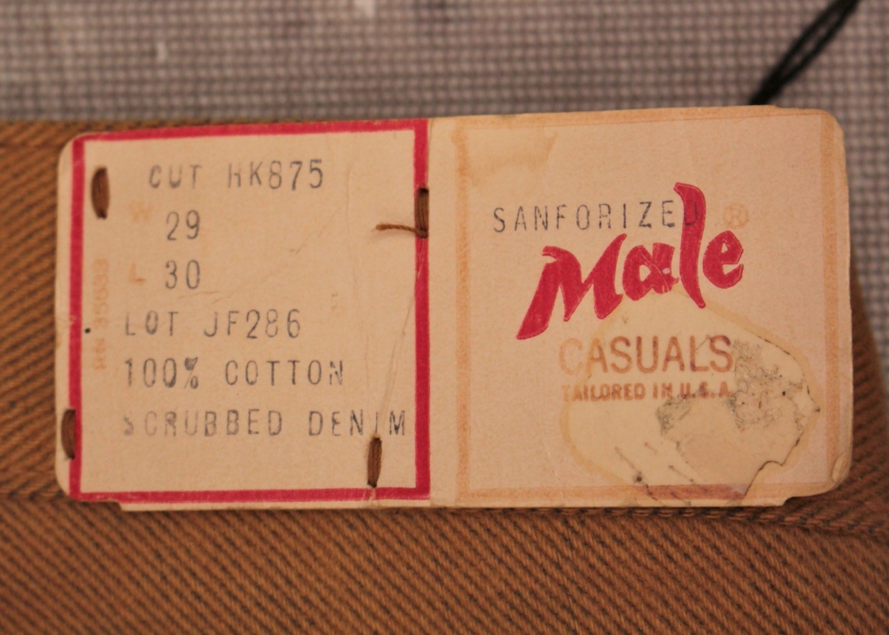 Men’s VTG 1960s NOS Khaki / Tan Tapered Pants Sz 29×30 60s Male Casuals
