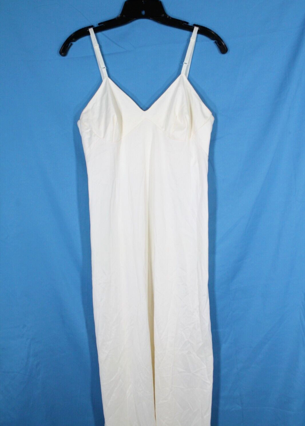 VTG VAL MODE Smooth NYLON Off-White LOUNGE Long Nightgown Full Slip Sz 36