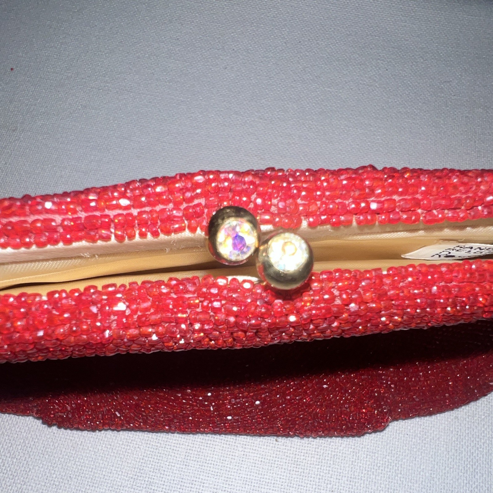 Rosenfel Red Beaded Eveningwear Clutch Purse for Women Special Occasion