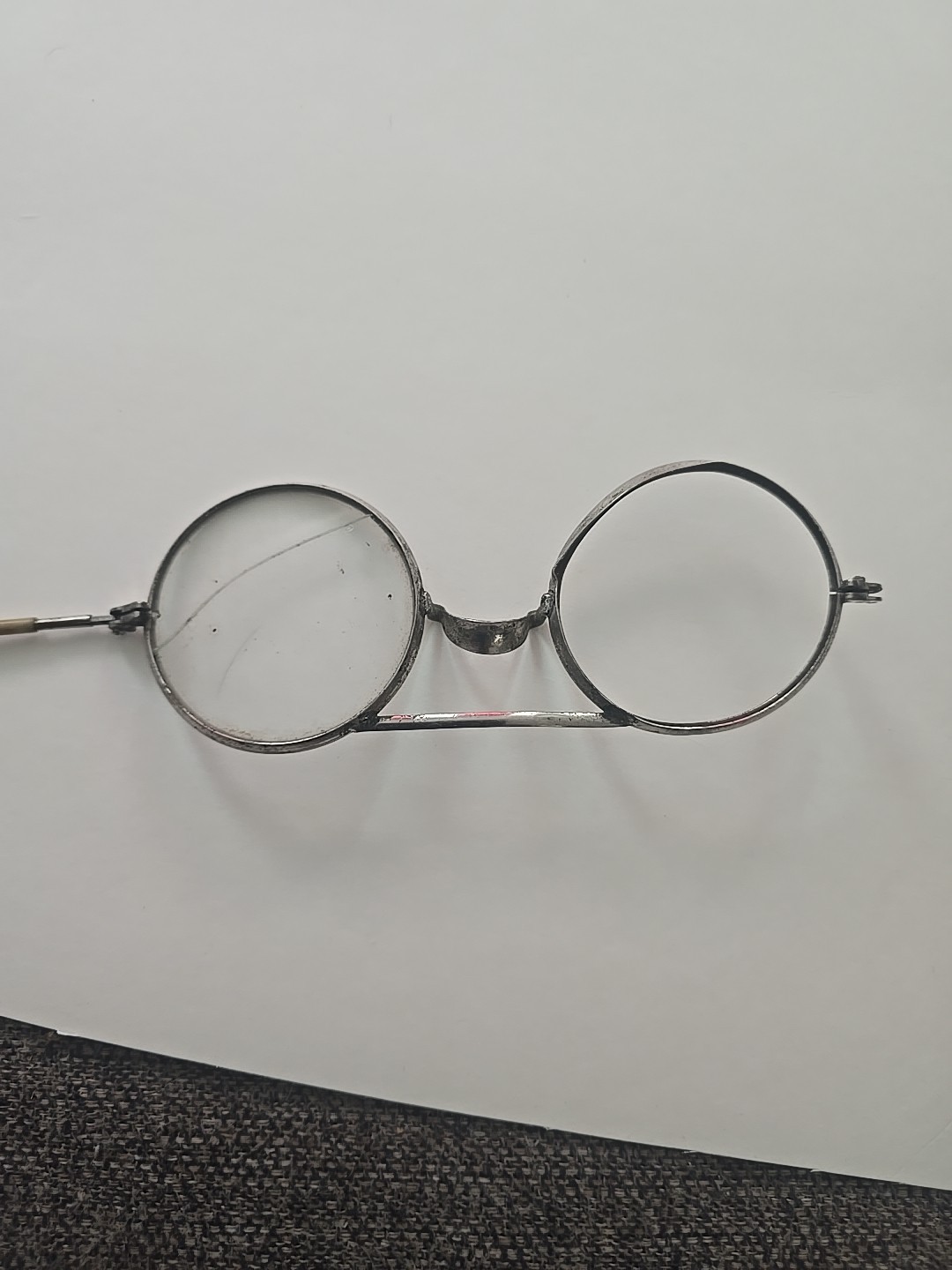 Pince Nez Round Wire Glasses, Old Steampunk Round Glasses