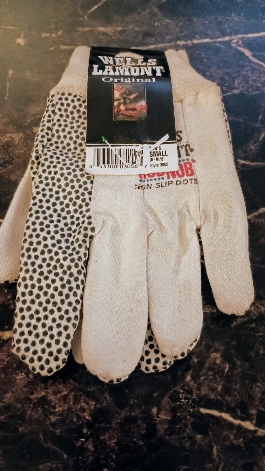 Vntg New Wells Lamont Non Slip Hob Nob Dots Work Farm Chore Gloves Sz Sm
