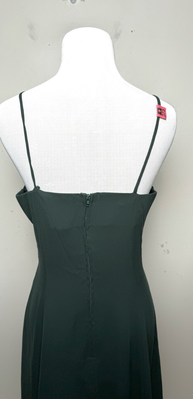 Vtg 90s Formal Gown M Embroidery Bodice Rhinestone Brooch Emerald Green Occasion