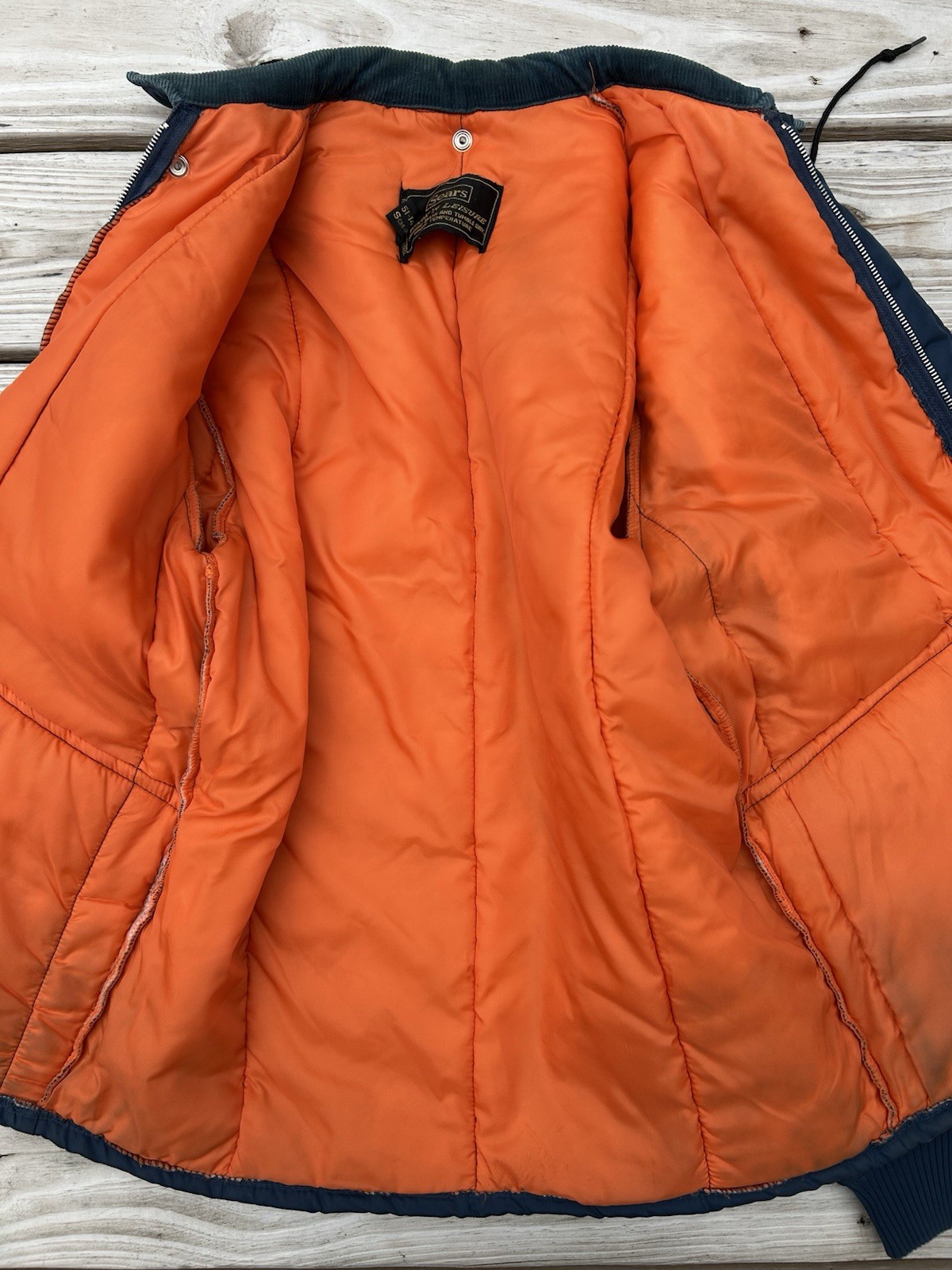 Vintage Sears Work’n Leisure Jacket Hooded Barn Chore Coat Blue Men’s