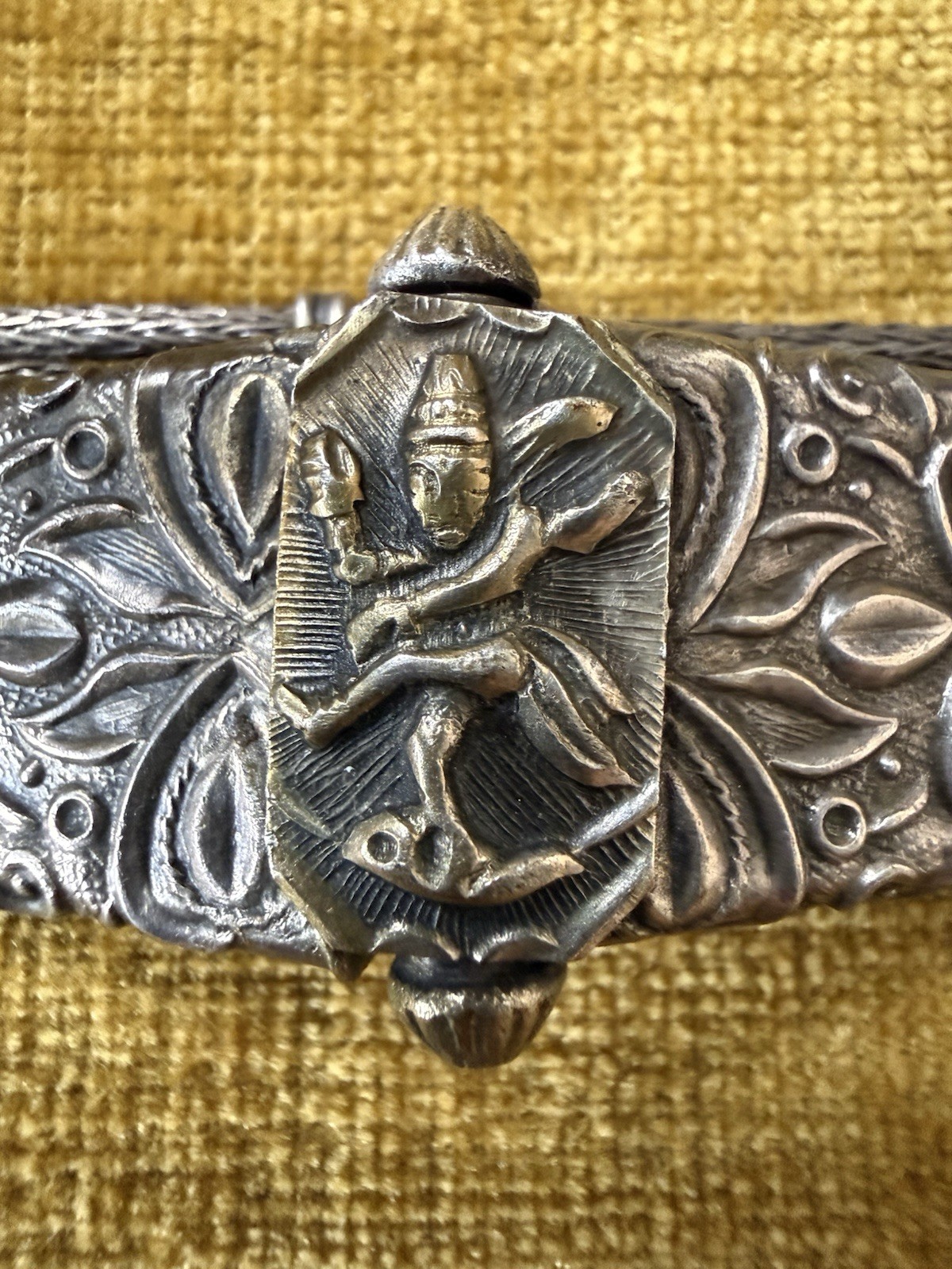 Vintage Indian Silver Braided 32” Deity Ceremonial Belt