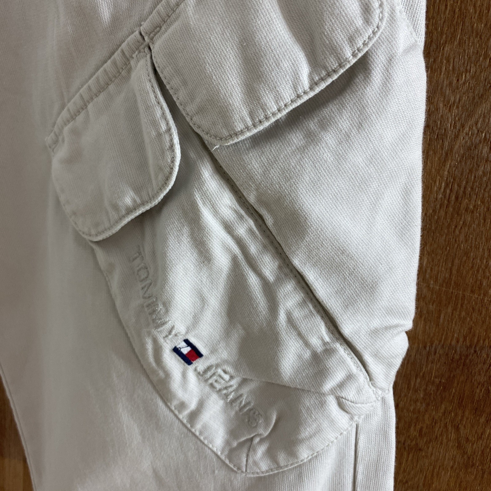 Vintage Tommy Jeans Hilfiger Cargo Jeans Utility Pockets 90s Y2k Baggy 33×32