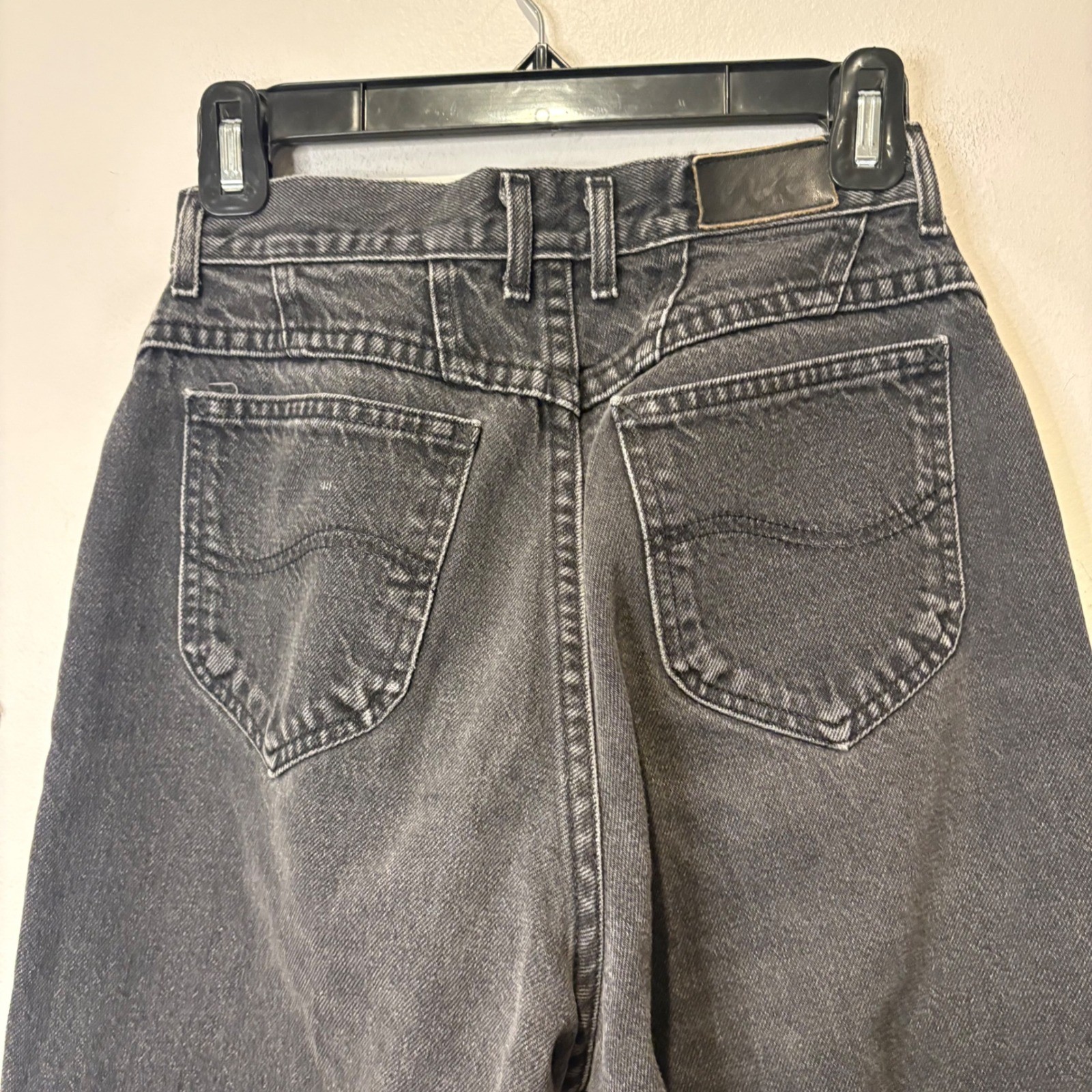Lee Vintage High Waisted Jeans Womens 25 Faded Black 90s Tapered Made in USA