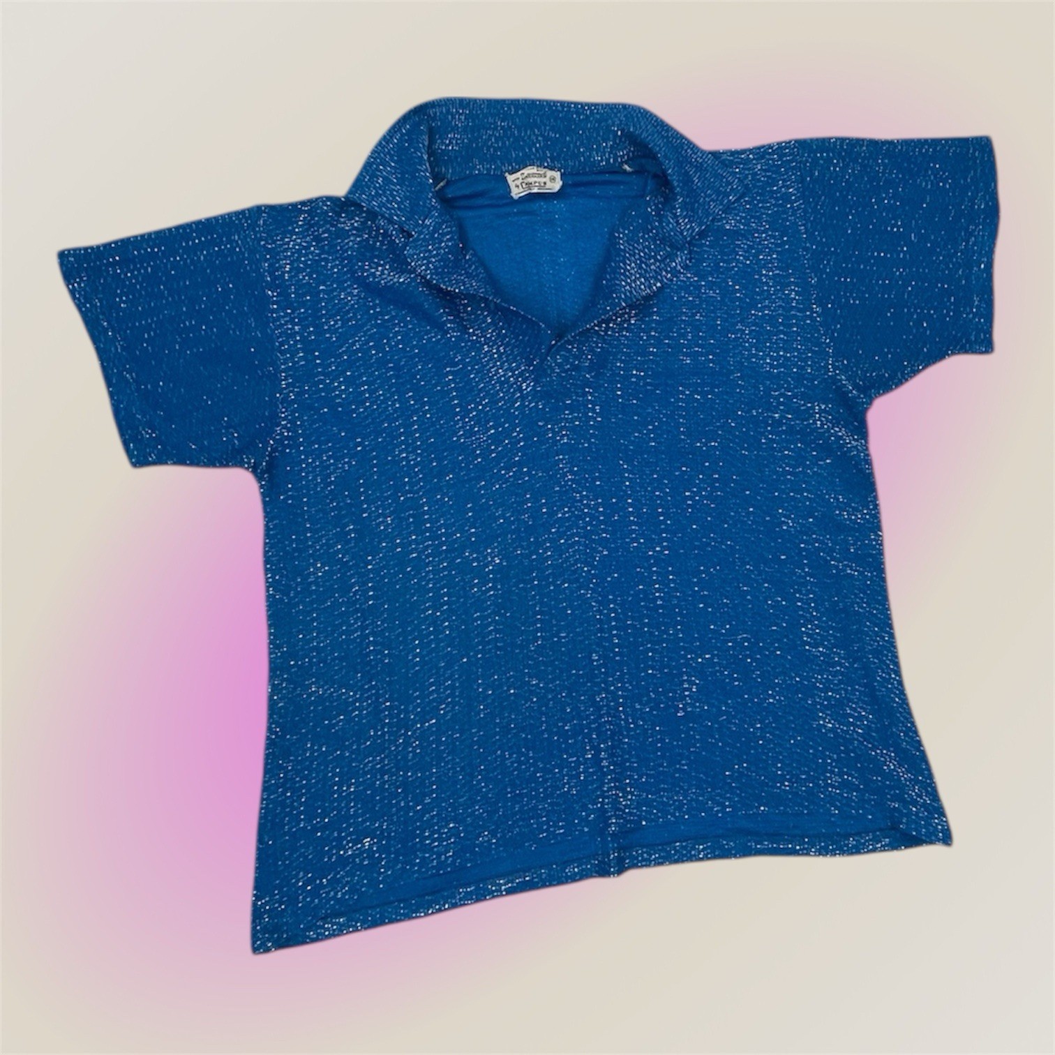 Vintage Chromespun Acetate Lame By Campus Size 18 Shirt 1950’s