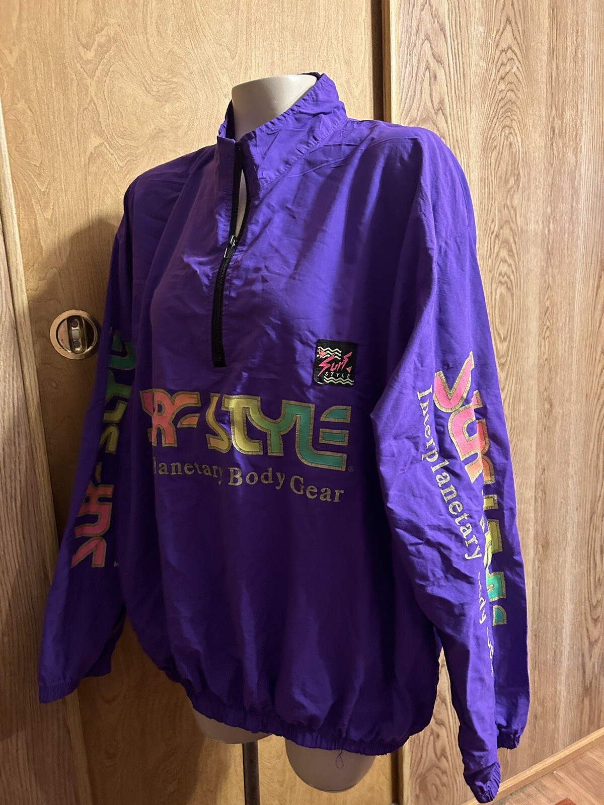 Surf Style Neon Jacket Interplanetary Body Gear Purple Shimmer 1 Sz Y2K Coastal