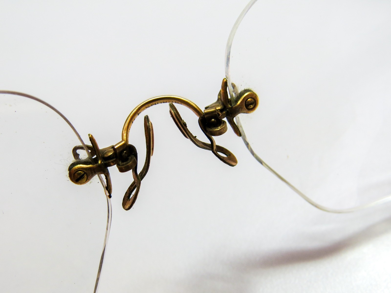 Shur-On Pince-Nez Gold Filled Vintage Glasses Nose Pinch Frames & Case