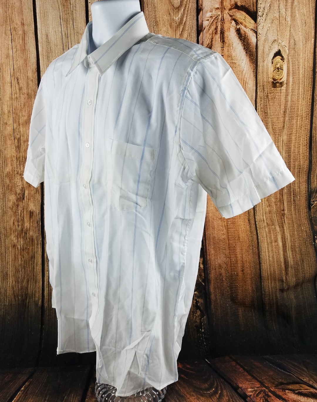 Stanley Blocker Size 17 MED L Nerd Short Sleeve Shirt 70s 80s Vintage Pocket Pro