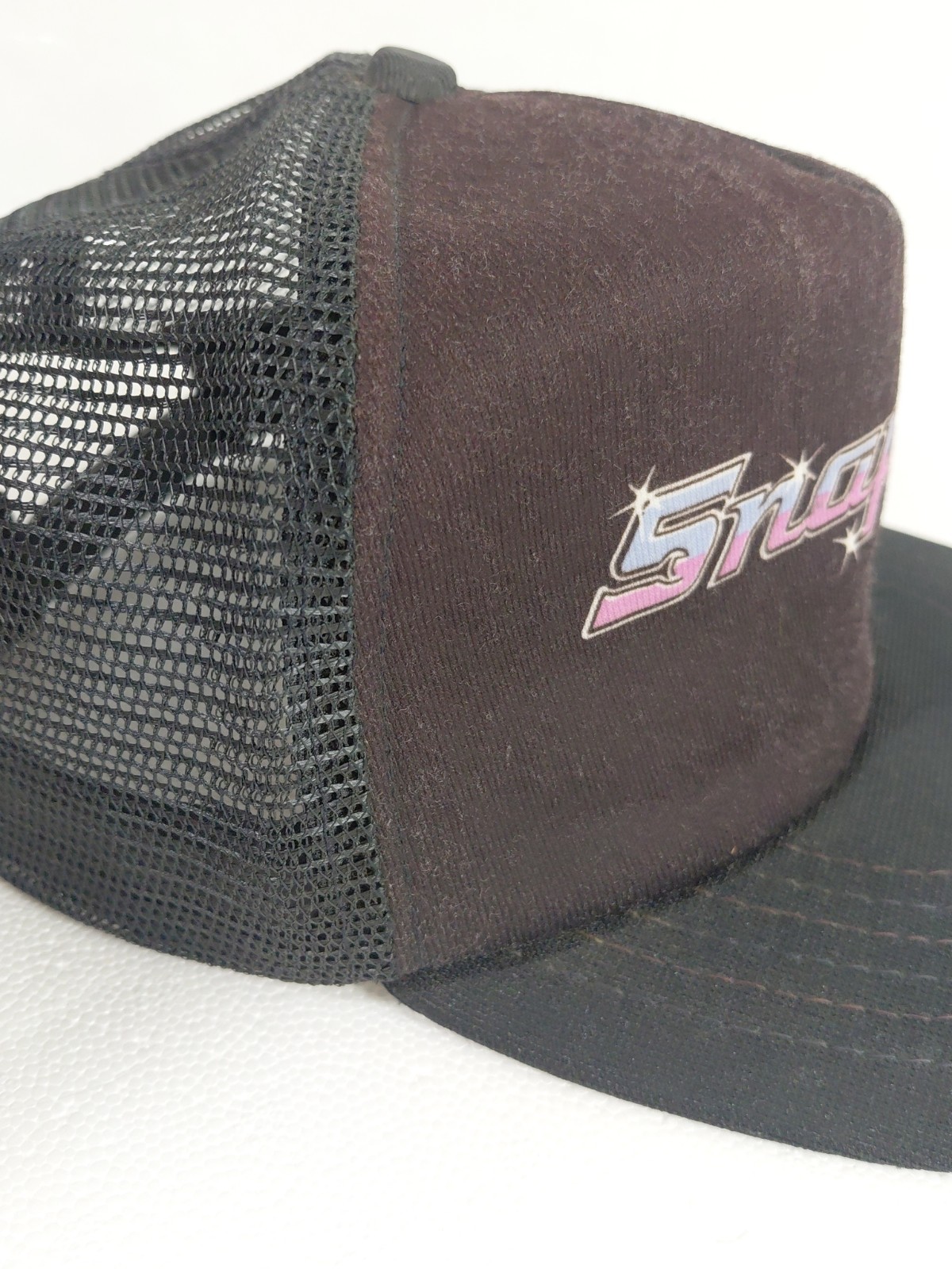 VTG New Era Snap-on Tools Trucker Hat Black Mesh Snapback Made in USA