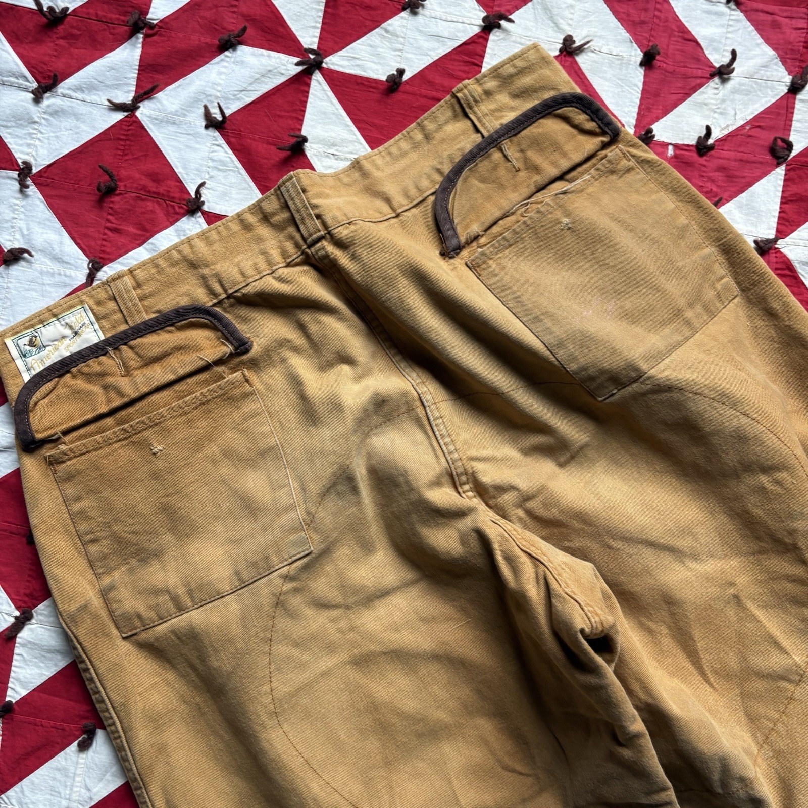 Vintage American Field Canvas Hunting Pants Mens As Is Worn Beige