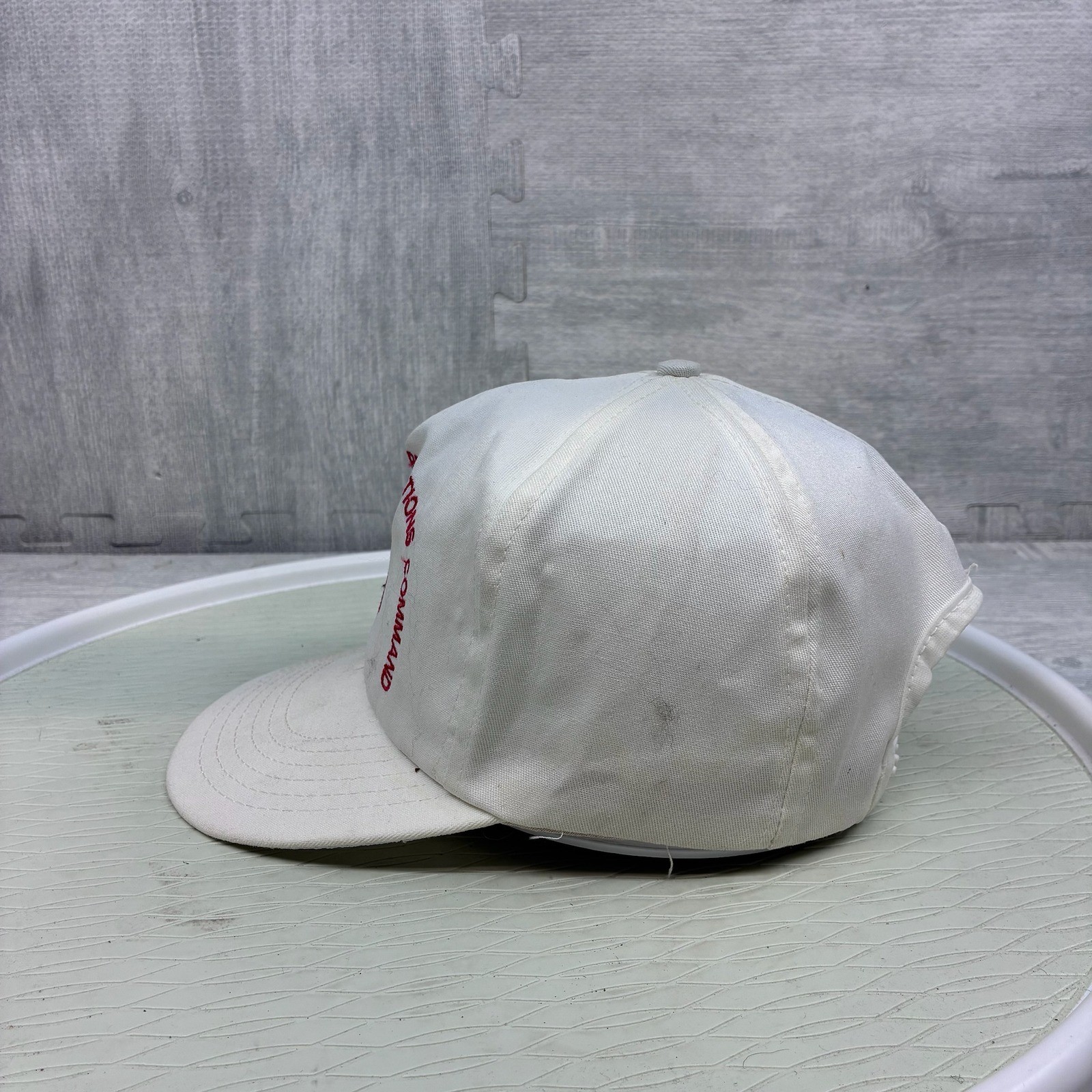 Vintage US Army Special Operations Command Hat Cap Snapback Mens OSFA White USA