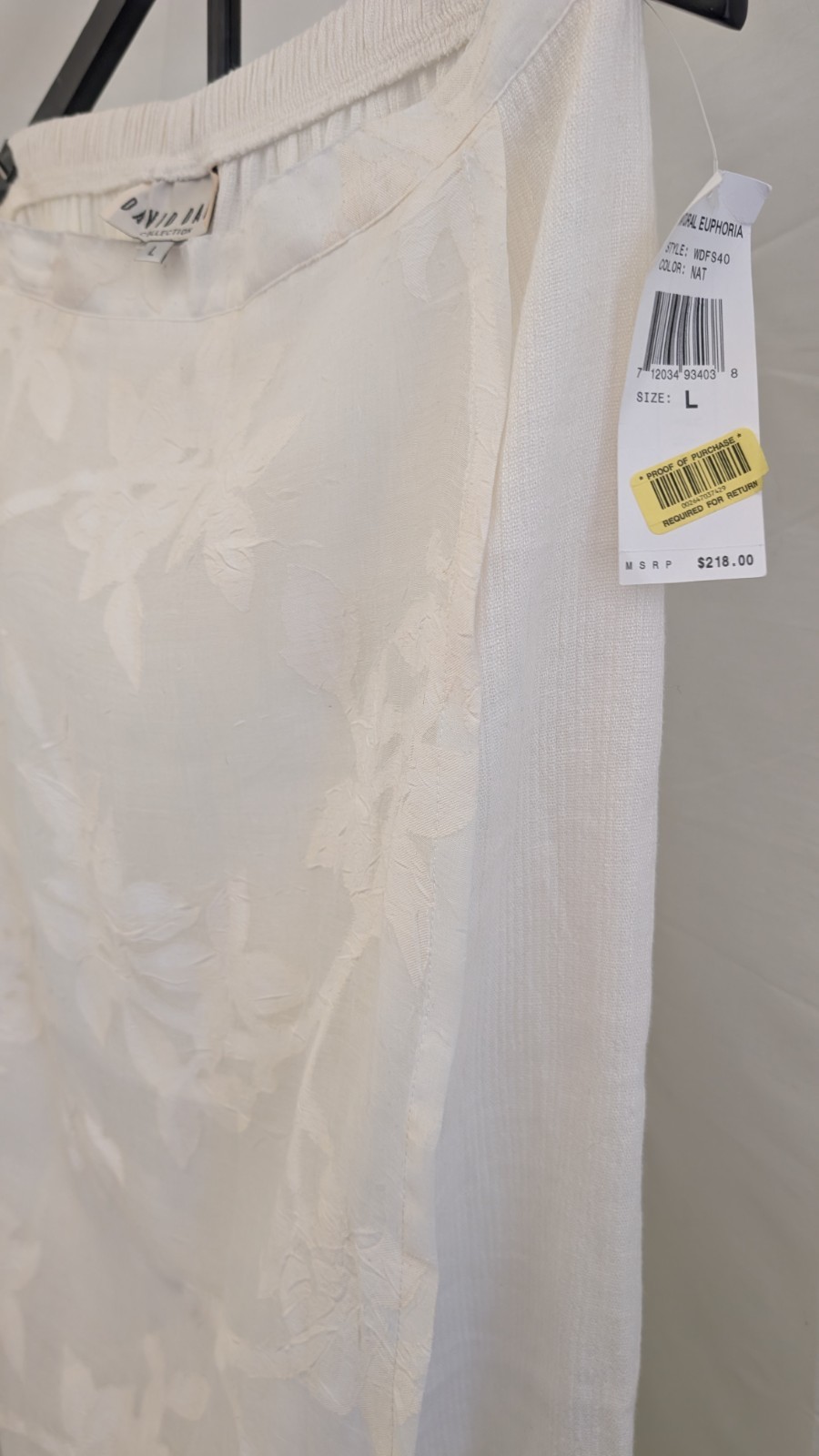 Vintage deadstock David Dart Linen Blend Lace Skirt Size Large Off White
