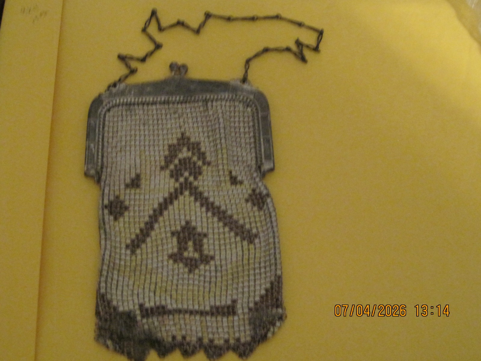 Whiting & Davis Antique enamel mesh purse & micro bead with fringe purse