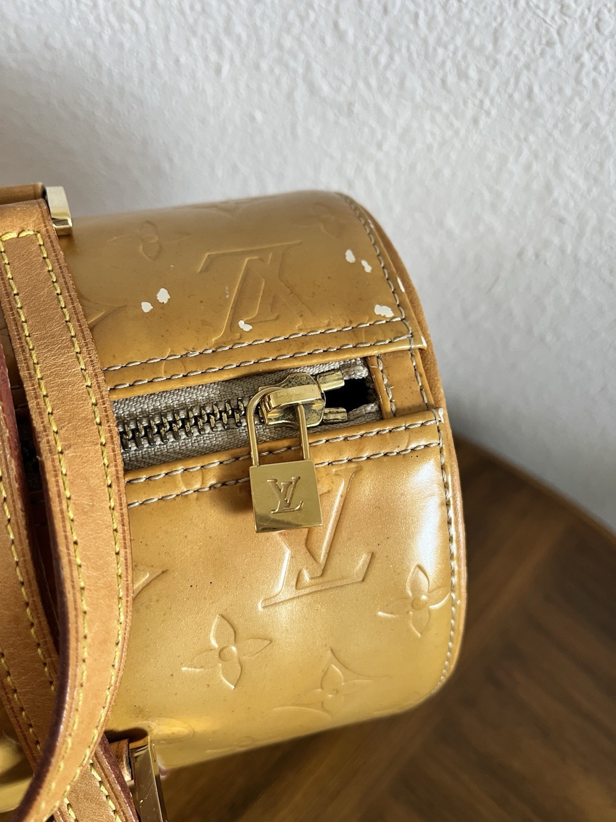 Vintage LOUIS VUITTON Monogram Vernis Bedford Bag, Signed, Made In France