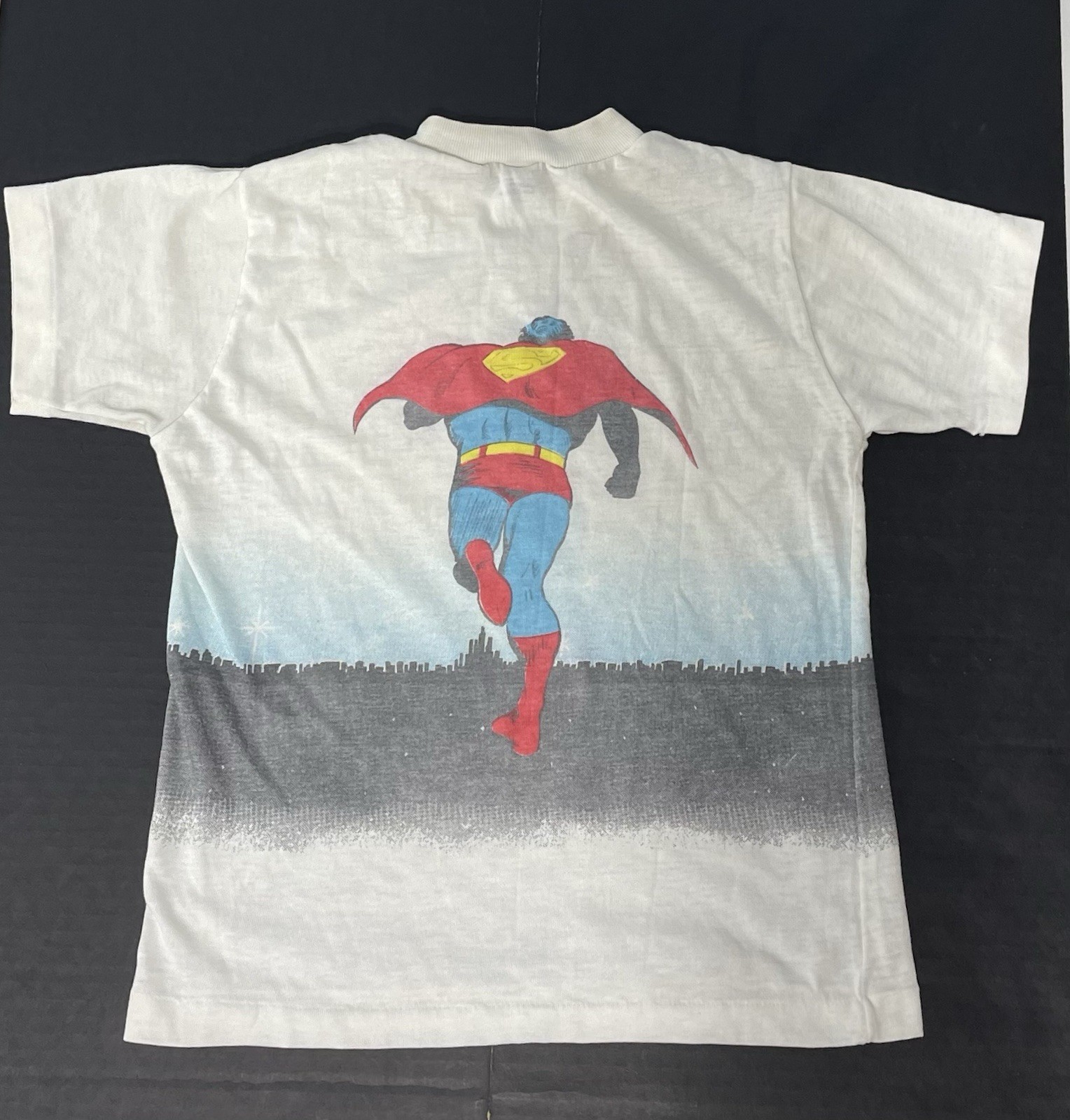 Vintage RARE 1975 Superman 2 Sided Toddler Kids Shirt Size 14- Made In USA