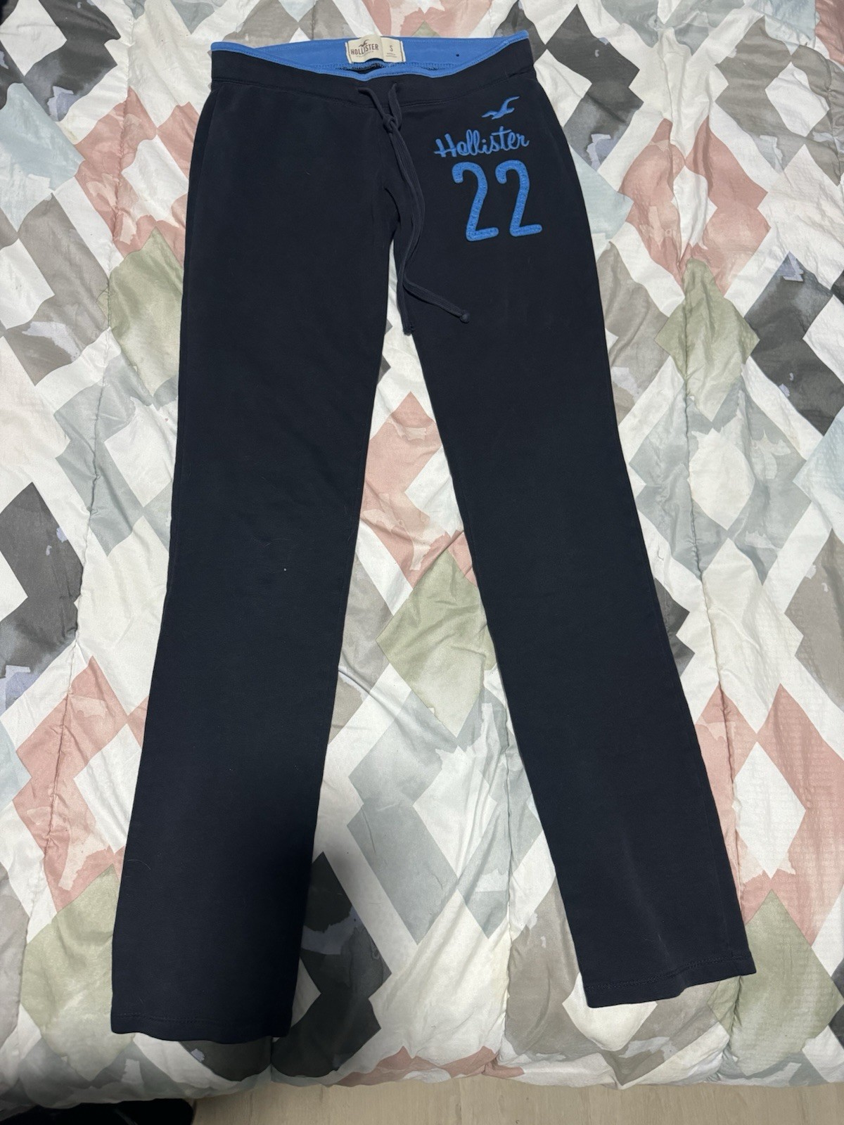 Vintage Hollister Co Size S Blue Embroidered Sweatpants
