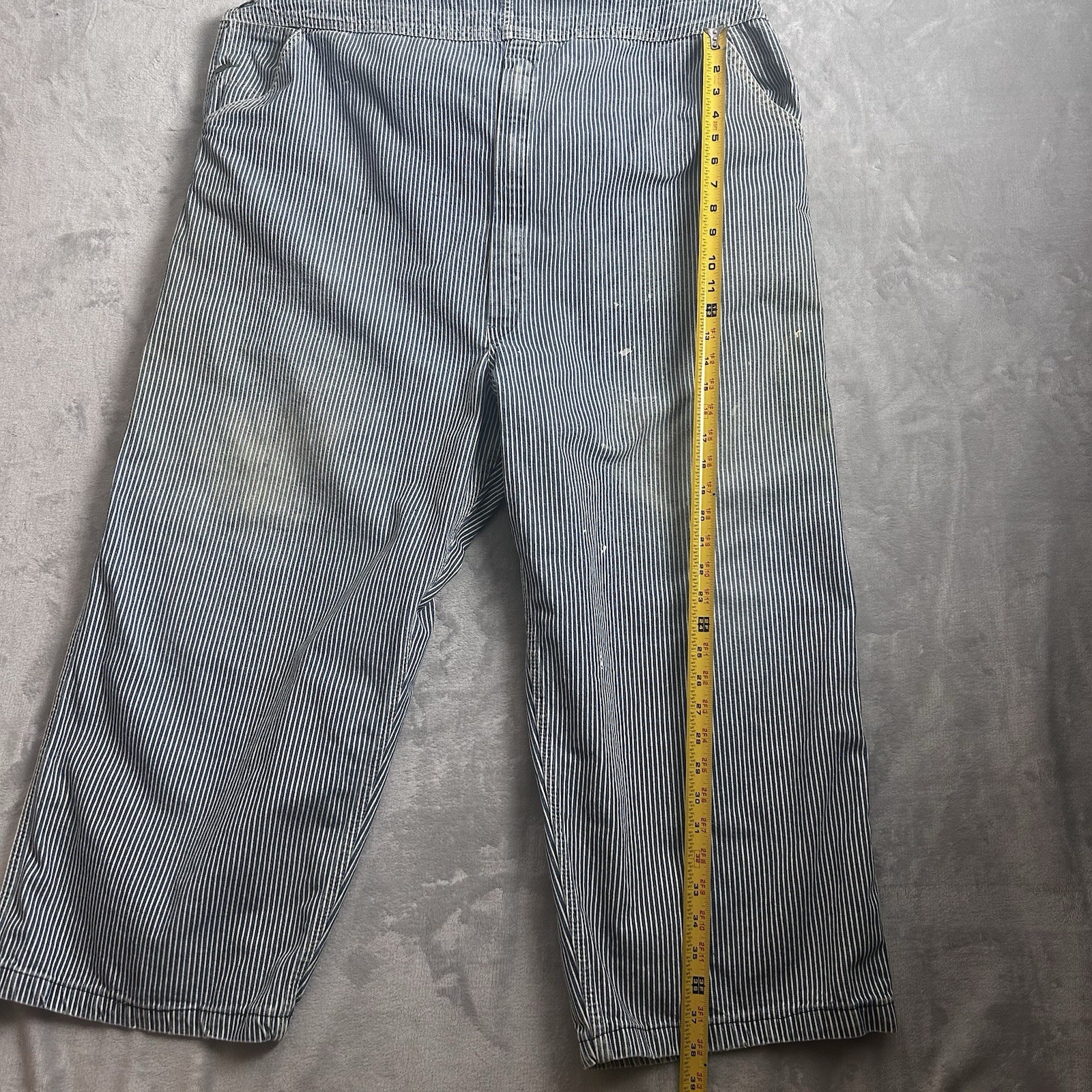 Vintage Union Made Oshkosh B’Gosh Sanforized Railroad Stripe Overalls 48×32 USA