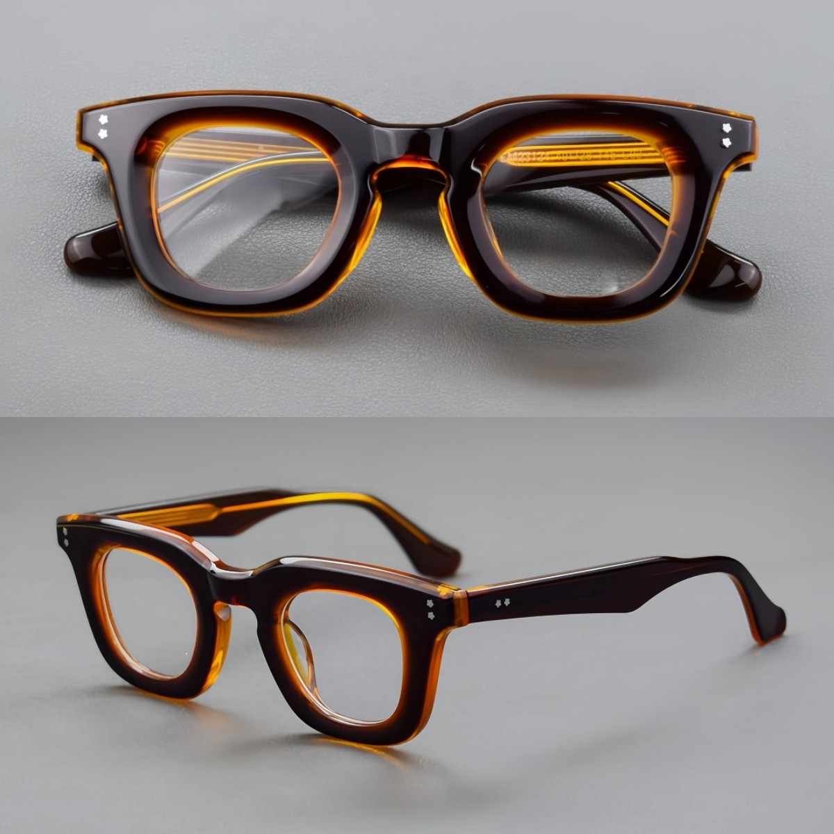 Square Retro Acetate Eyeglasses Frames Thick Glasses Frame Women Men Eyewear