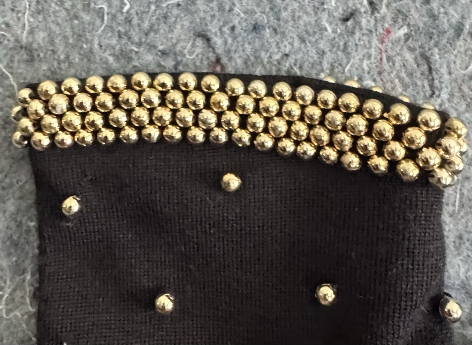 Vintage ST AL 14 Beaded Dress Black Gold Studded Cocktail Party 80s 90s