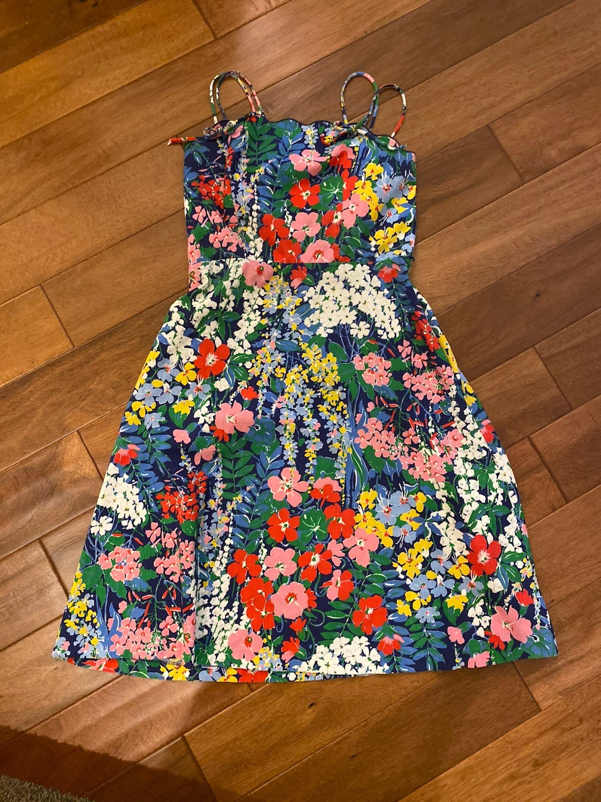 Vintage 70s or 80s Cotton Floral Sundress Party Dress. M L