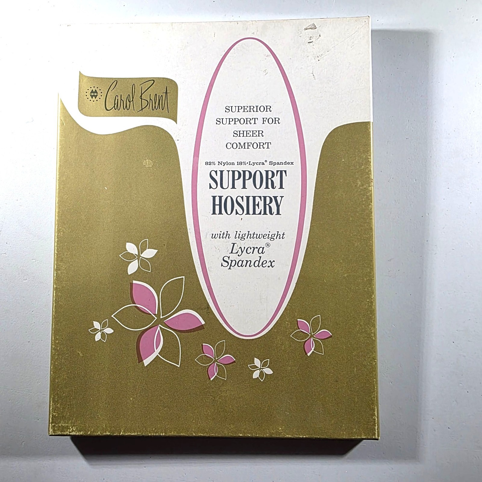 Vtg Stockings Carol Brent Support Hosiery Seamless Nylon Lyca Lightweight Sheer