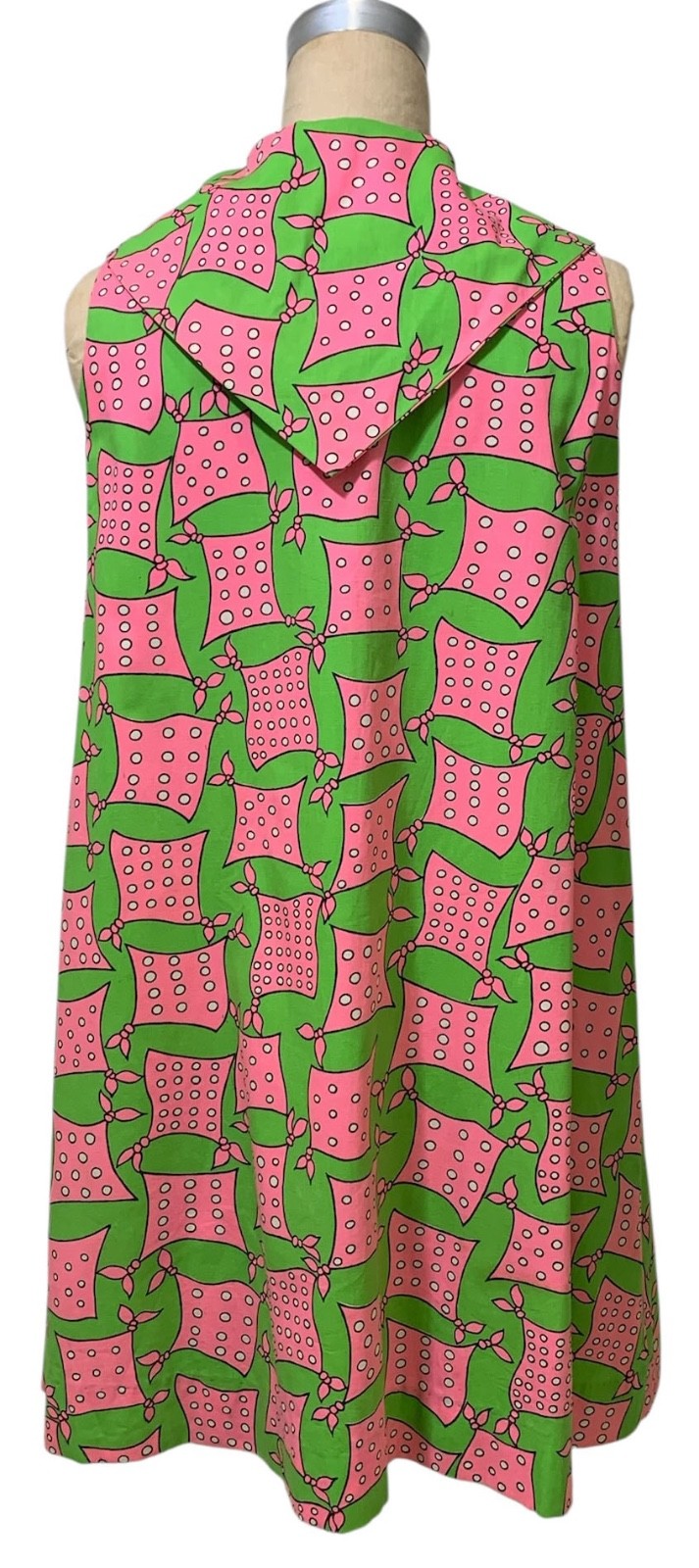 Late 60s/Early 70s Vintage Women’s Scarf Print Miss Bergdorf Trapeze Dress Sz S