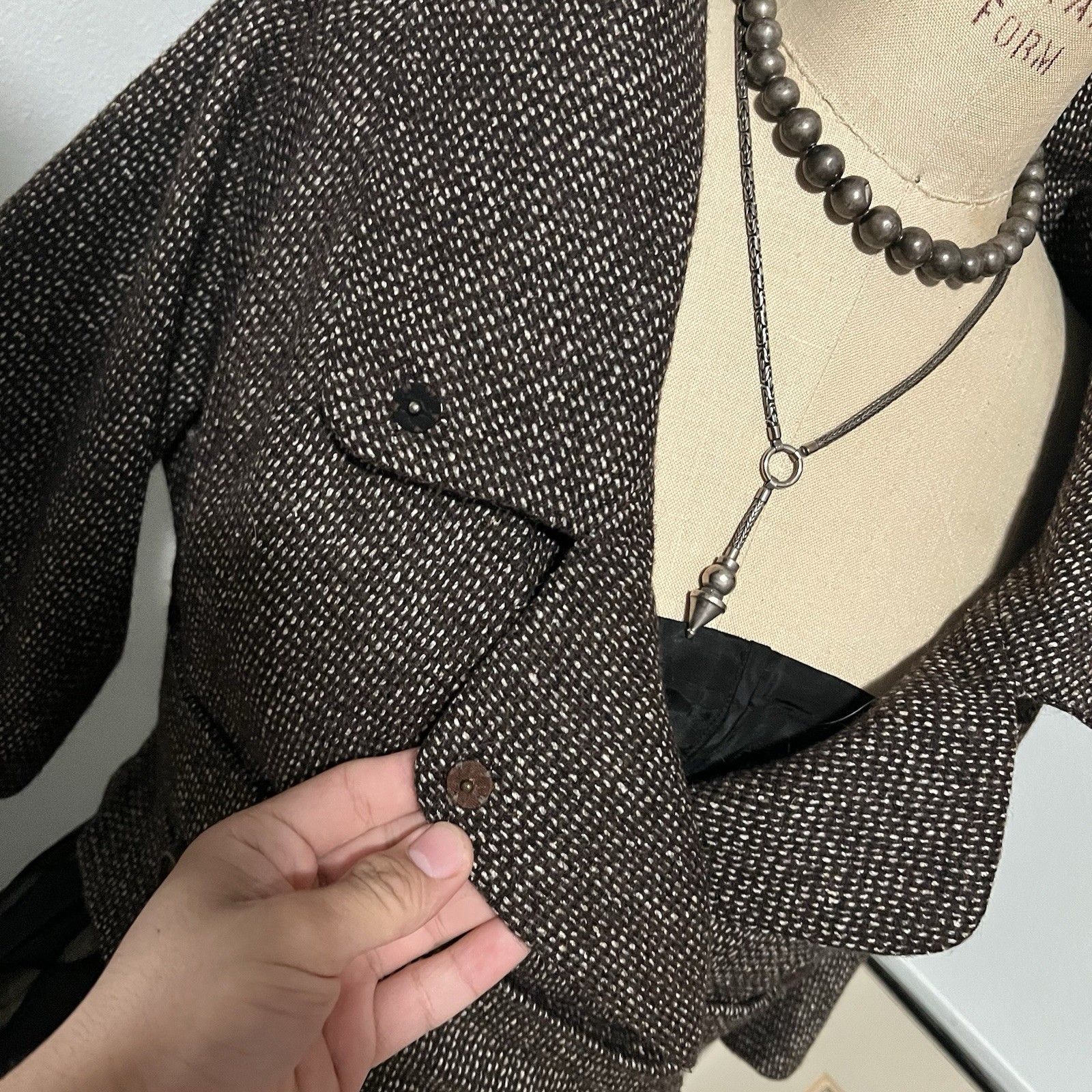 1950s Christian Dior New York New Look Brown Wool Rare Vintage Antique Jacket