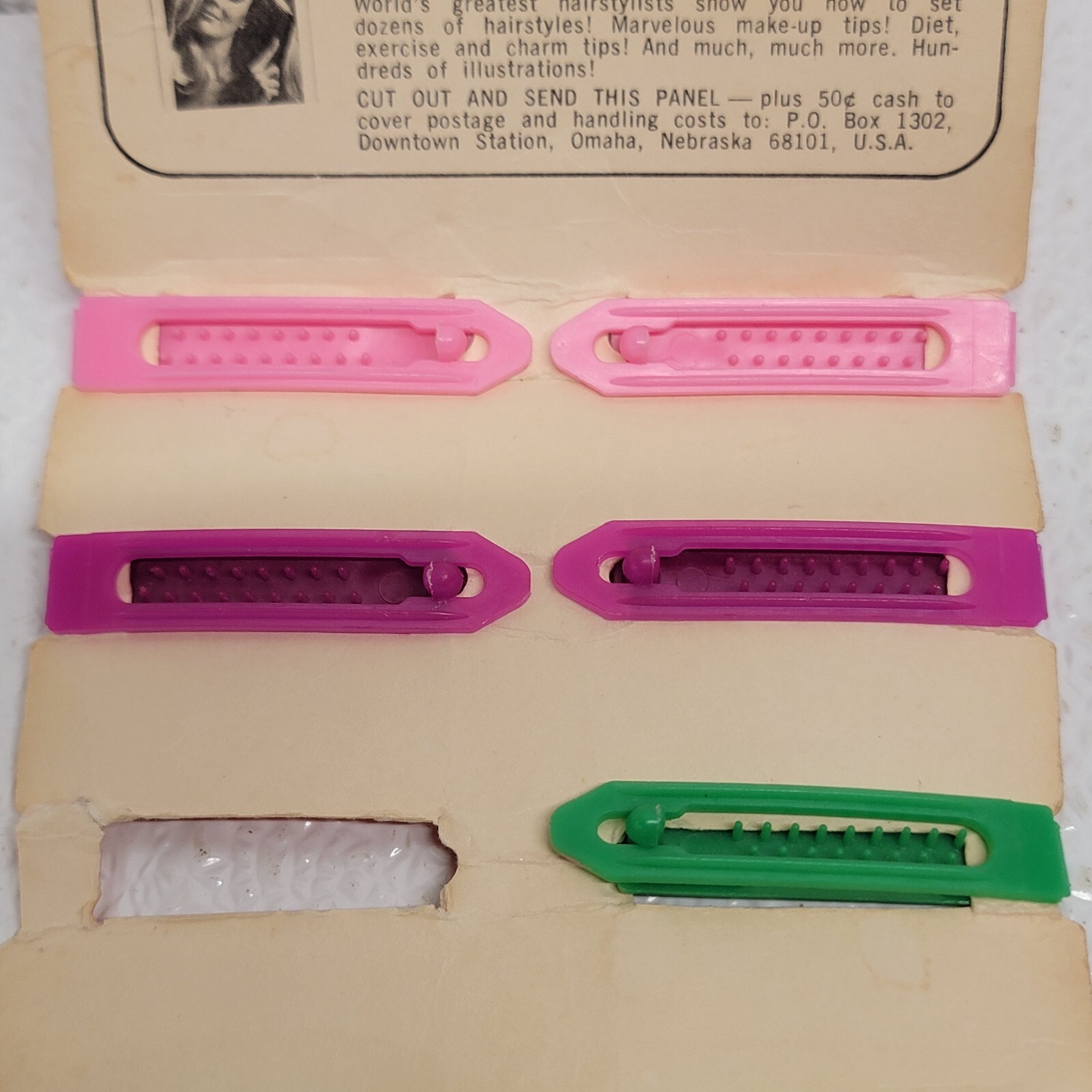 Vintage Tip – Top Little Miss Plastic Barrettes Multicolor – Original Package