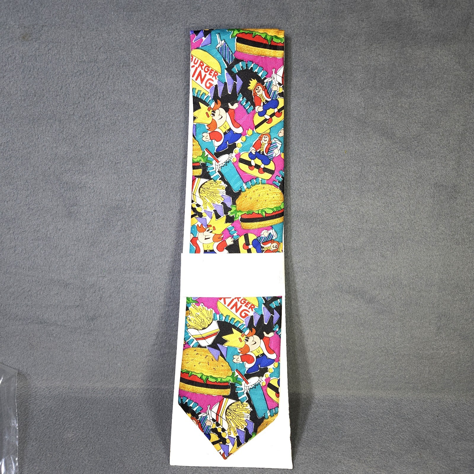 Burger King Cartoon Tie Necktie 100% Polyester Made In USA Vintage Angelica