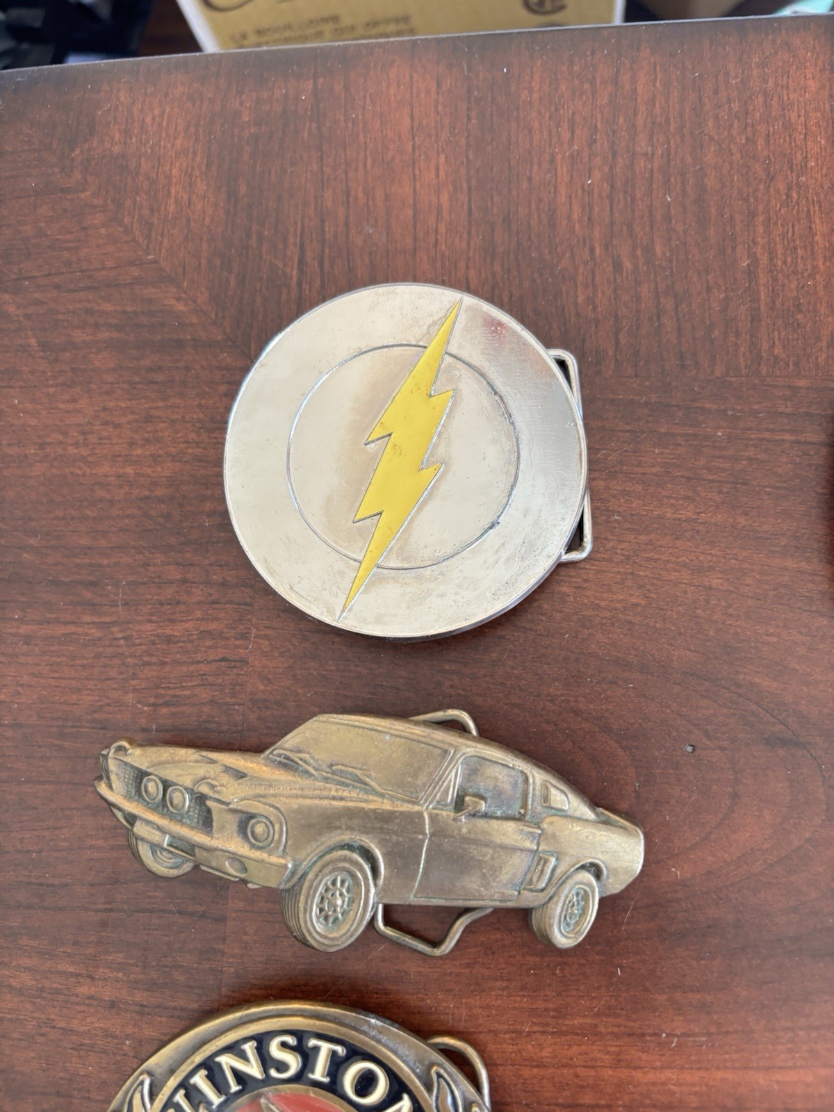 Vintage Belt Buckle Lot of 17 Mixed Western Cars Military Motorcycle Ford